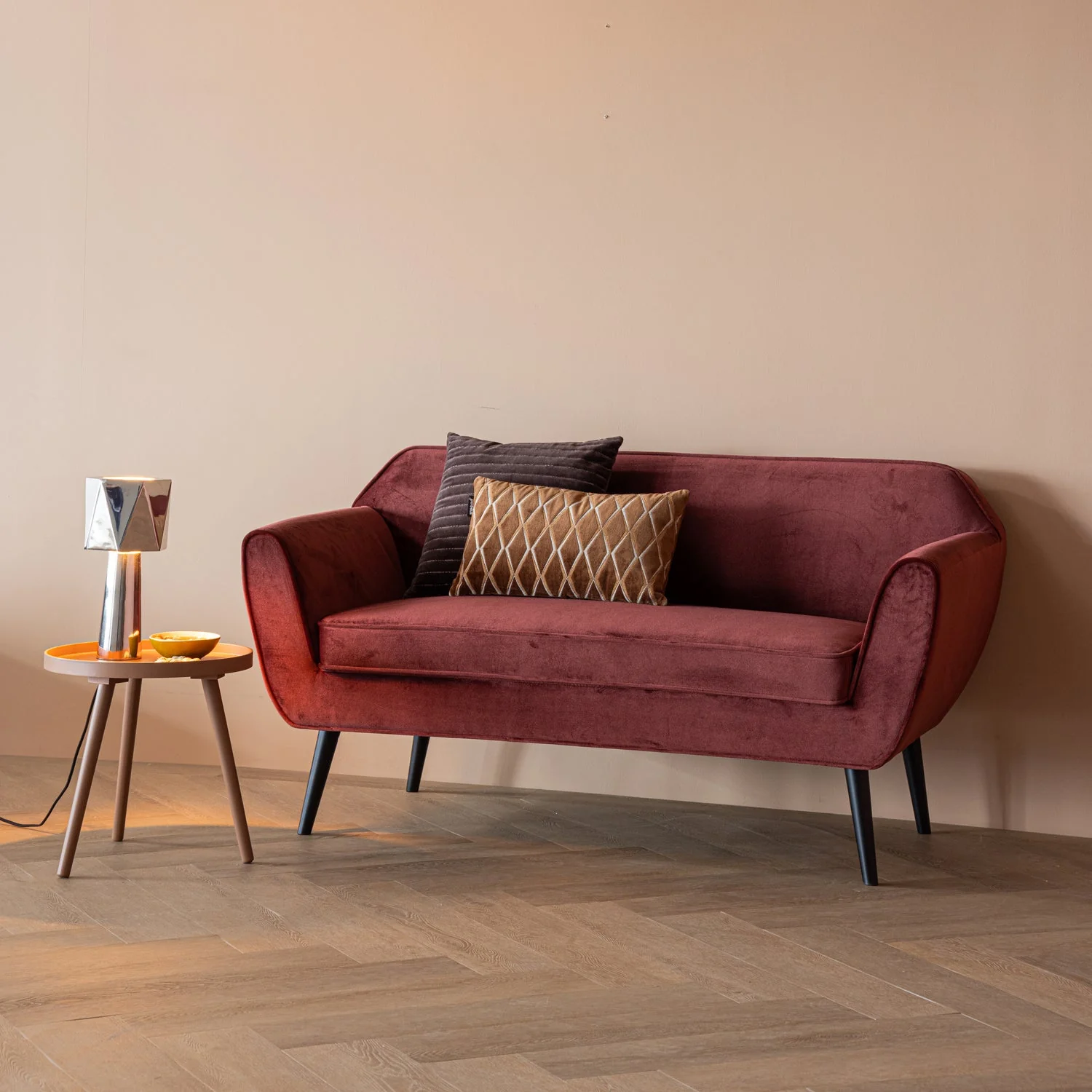 Sofa aksamitna 2-osobowa ROCCO oliwkowy - Image 2