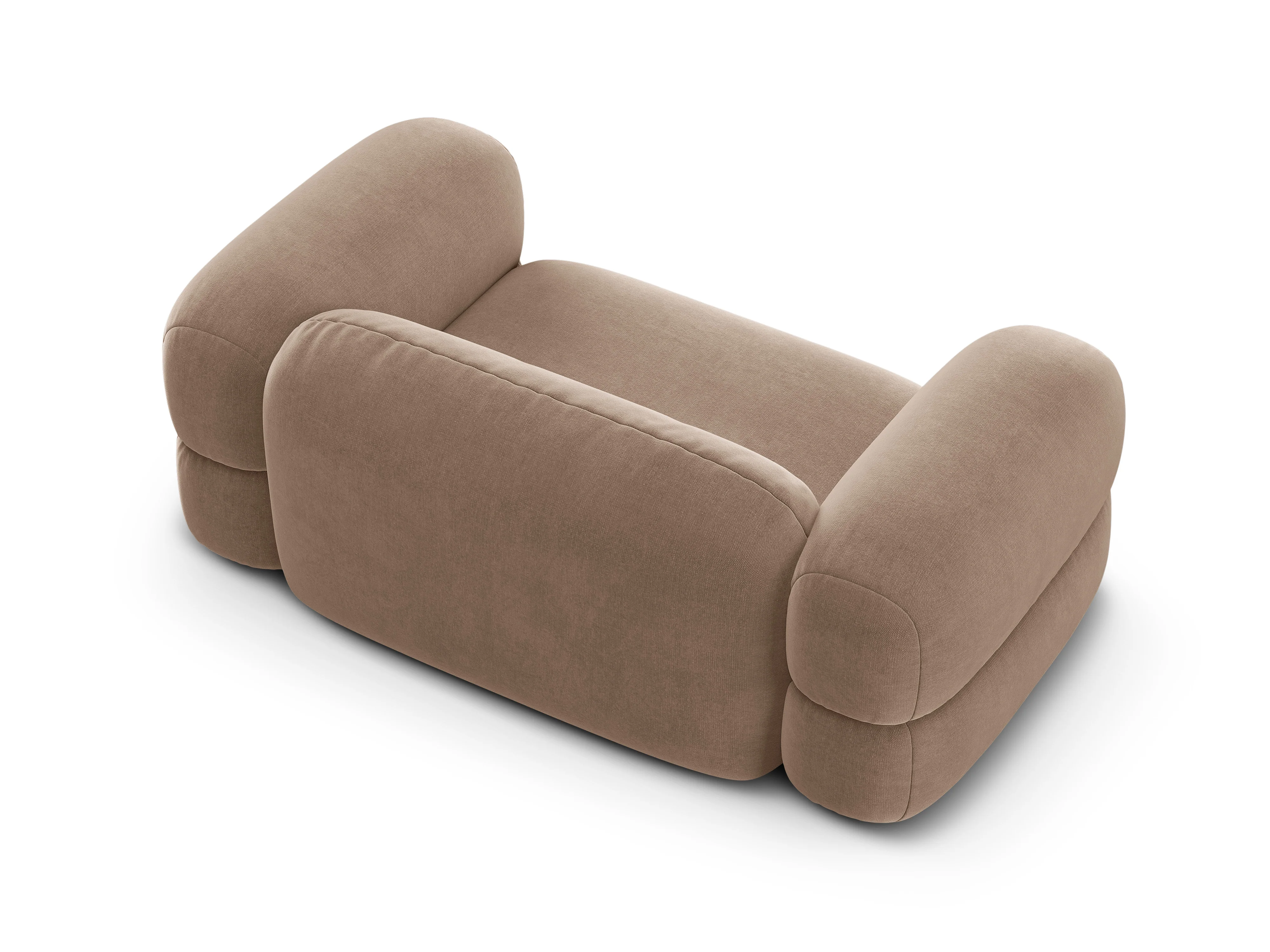Sofa aksamitna 2-osobowa ROGER ciemnobeżowy - Image 5