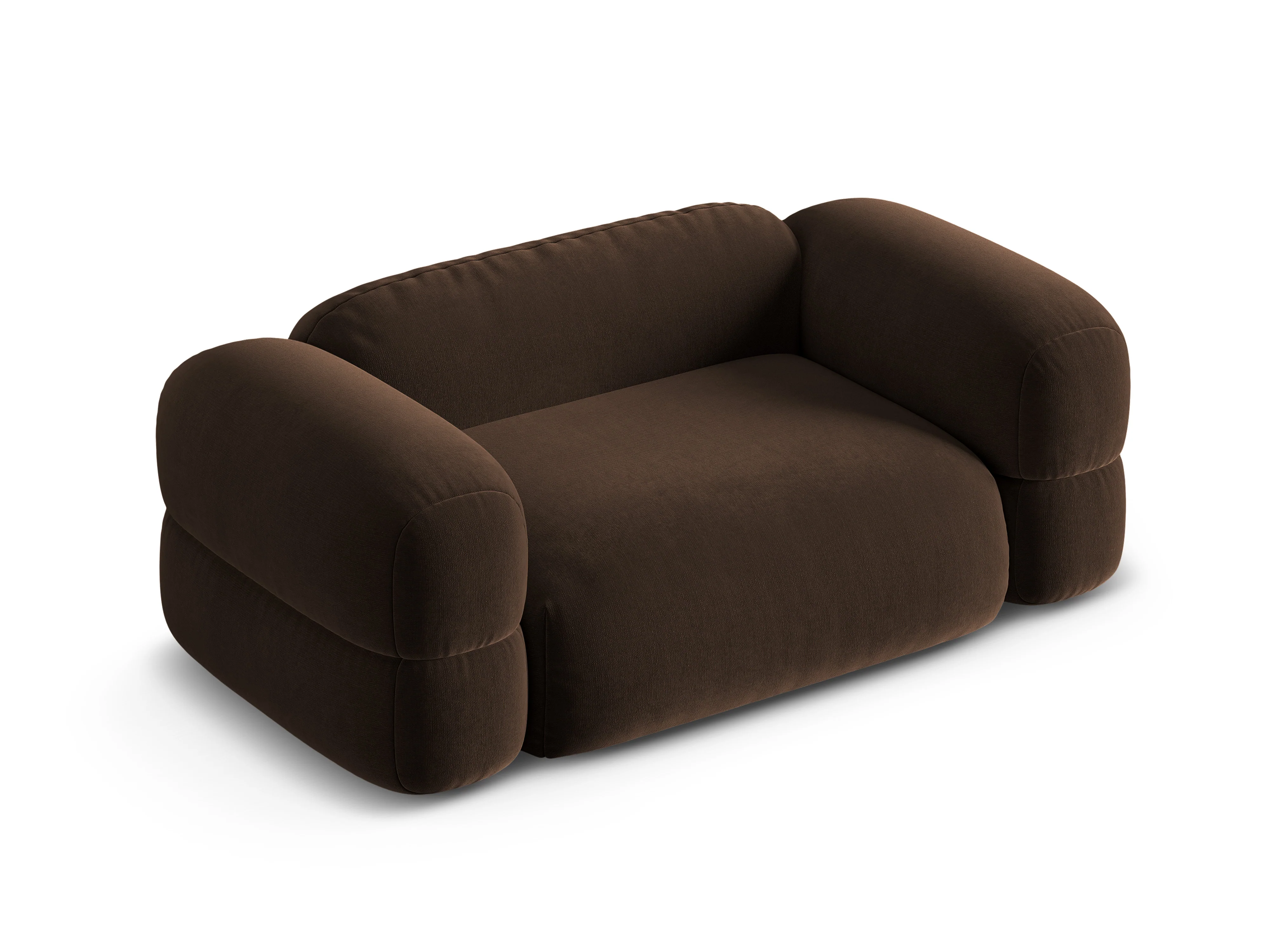 Sofa aksamitna 2-osobowa ROGER czekoladowy - Image 4