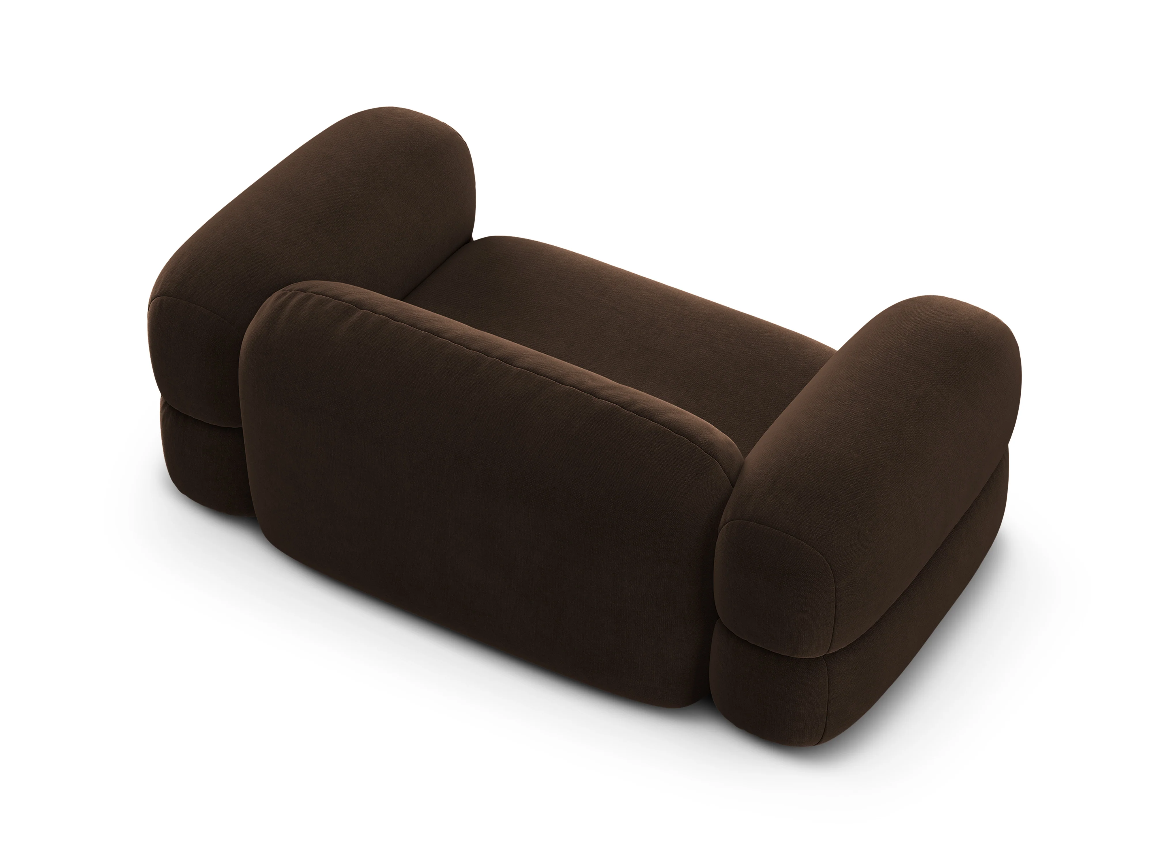 Sofa aksamitna 2-osobowa ROGER czekoladowy - Image 5
