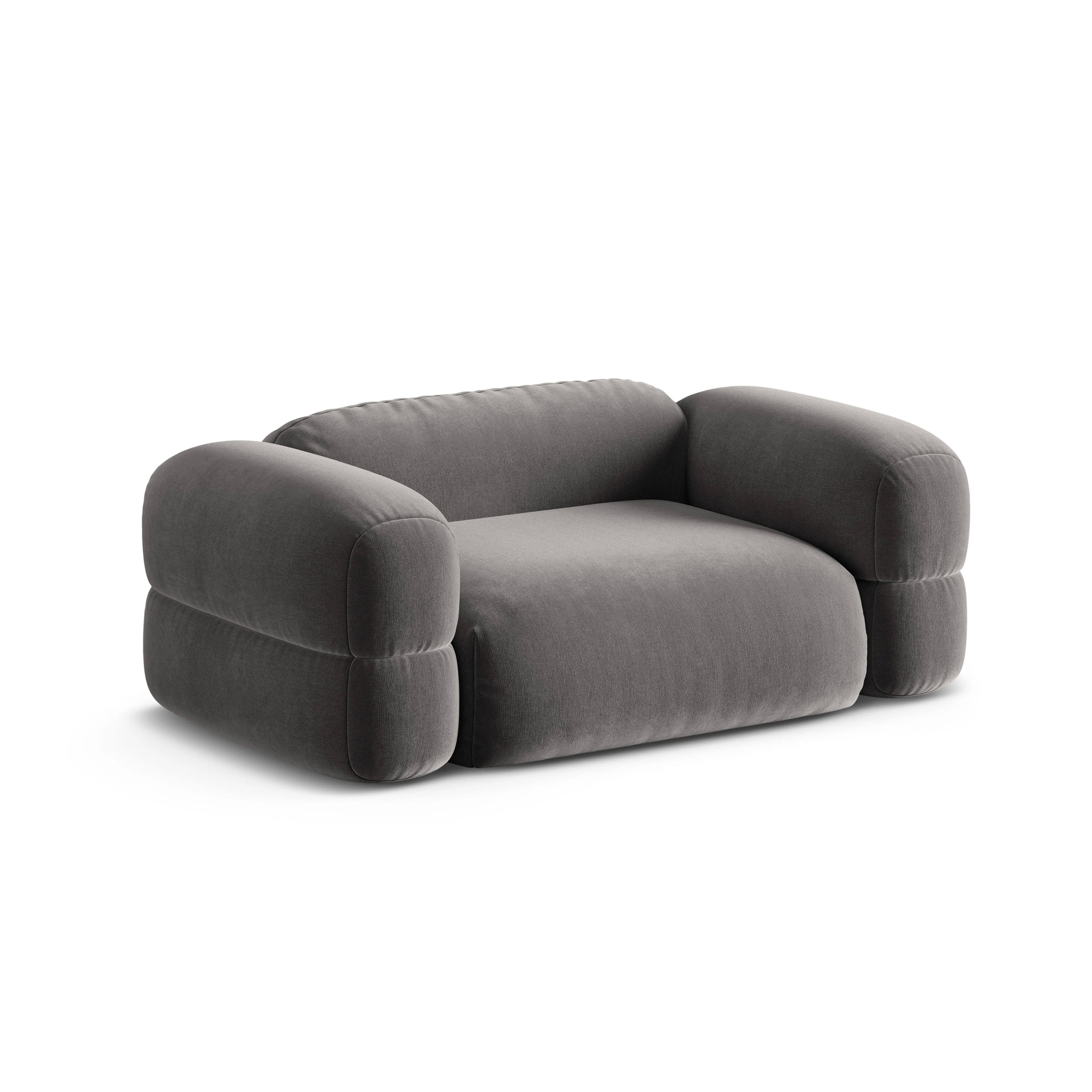 Sofa aksamitna 2-osobowa ROGER szary