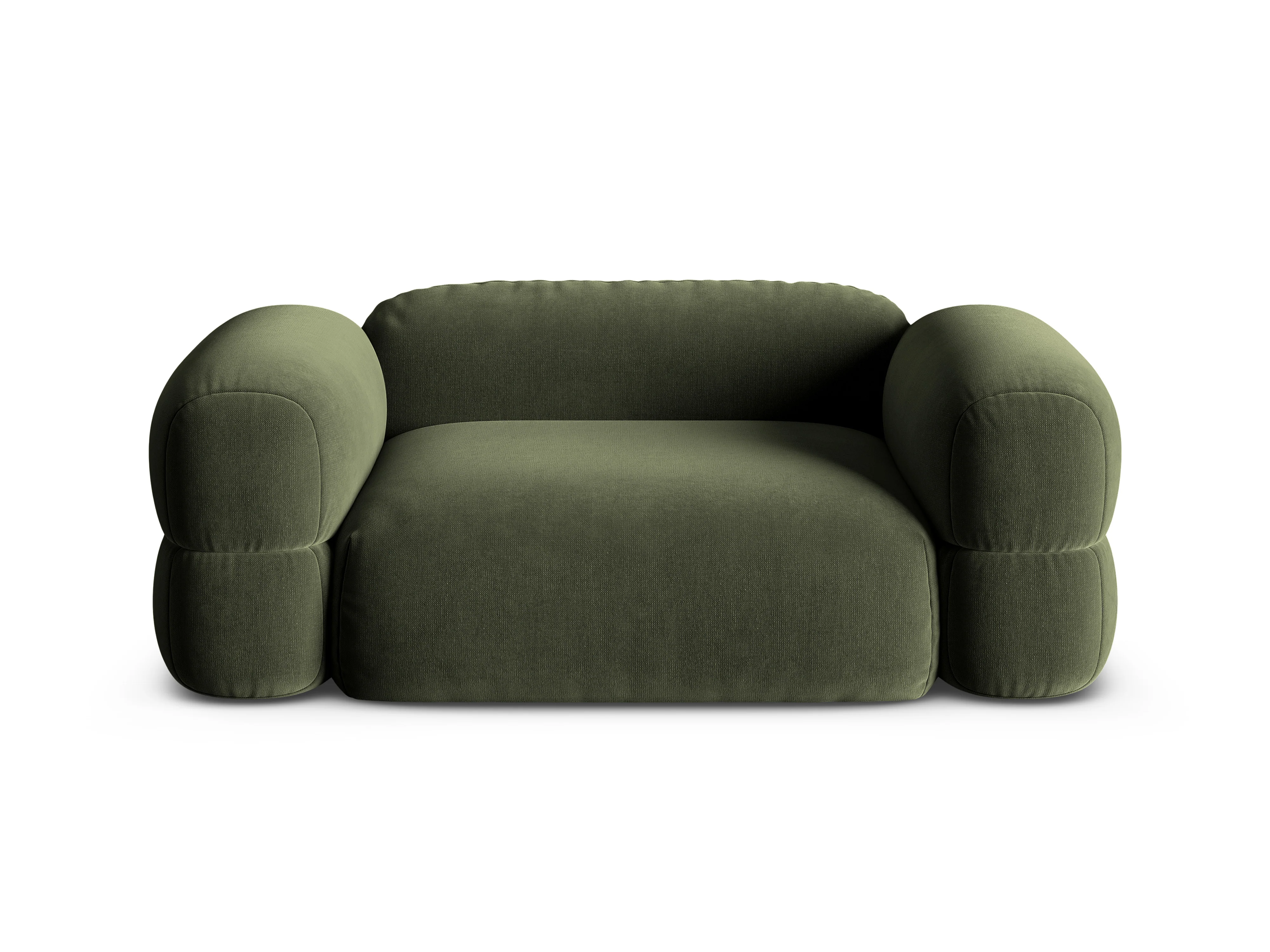 Sofa aksamitna 2-osobowa ROGER oliwkowy - Image 3