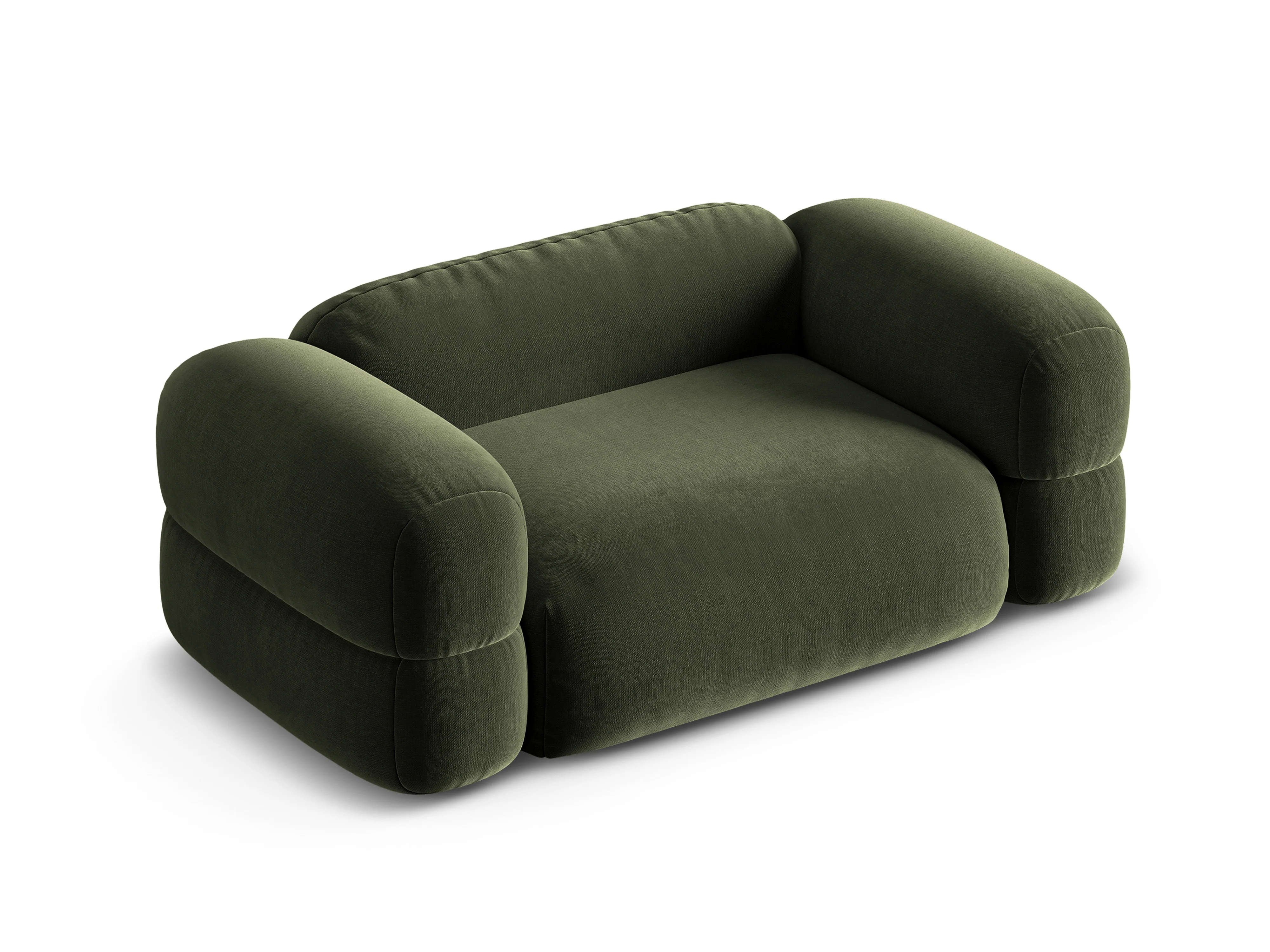 Sofa aksamitna 2-osobowa ROGER oliwkowy - Image 4