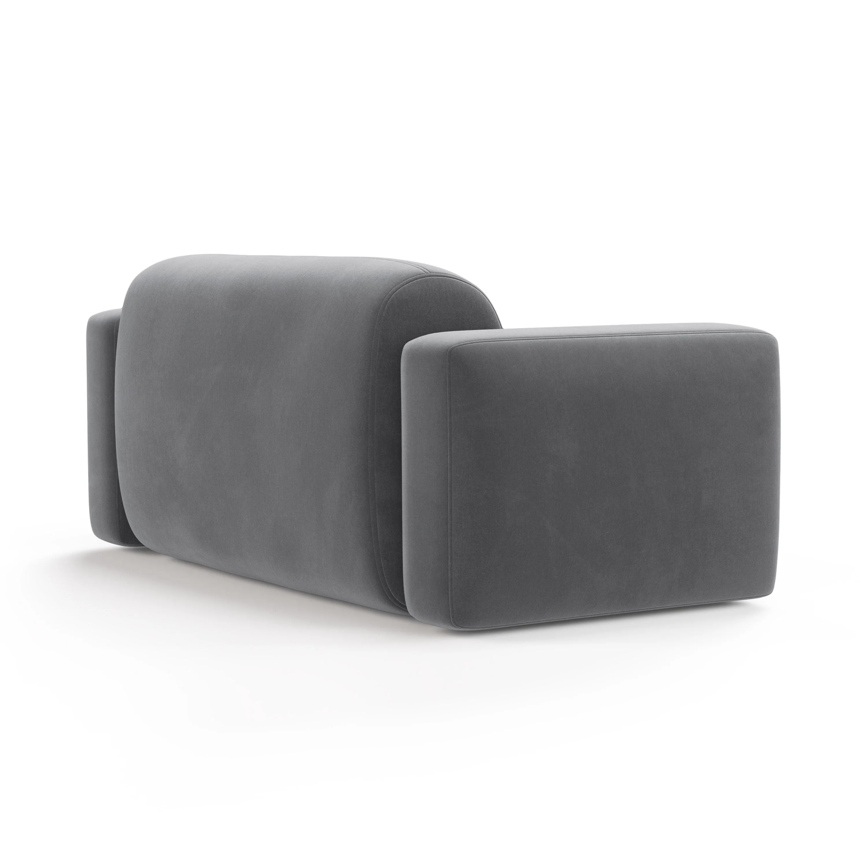 Sofa aksamitna 2-osobowa STRINO szary - Image 4