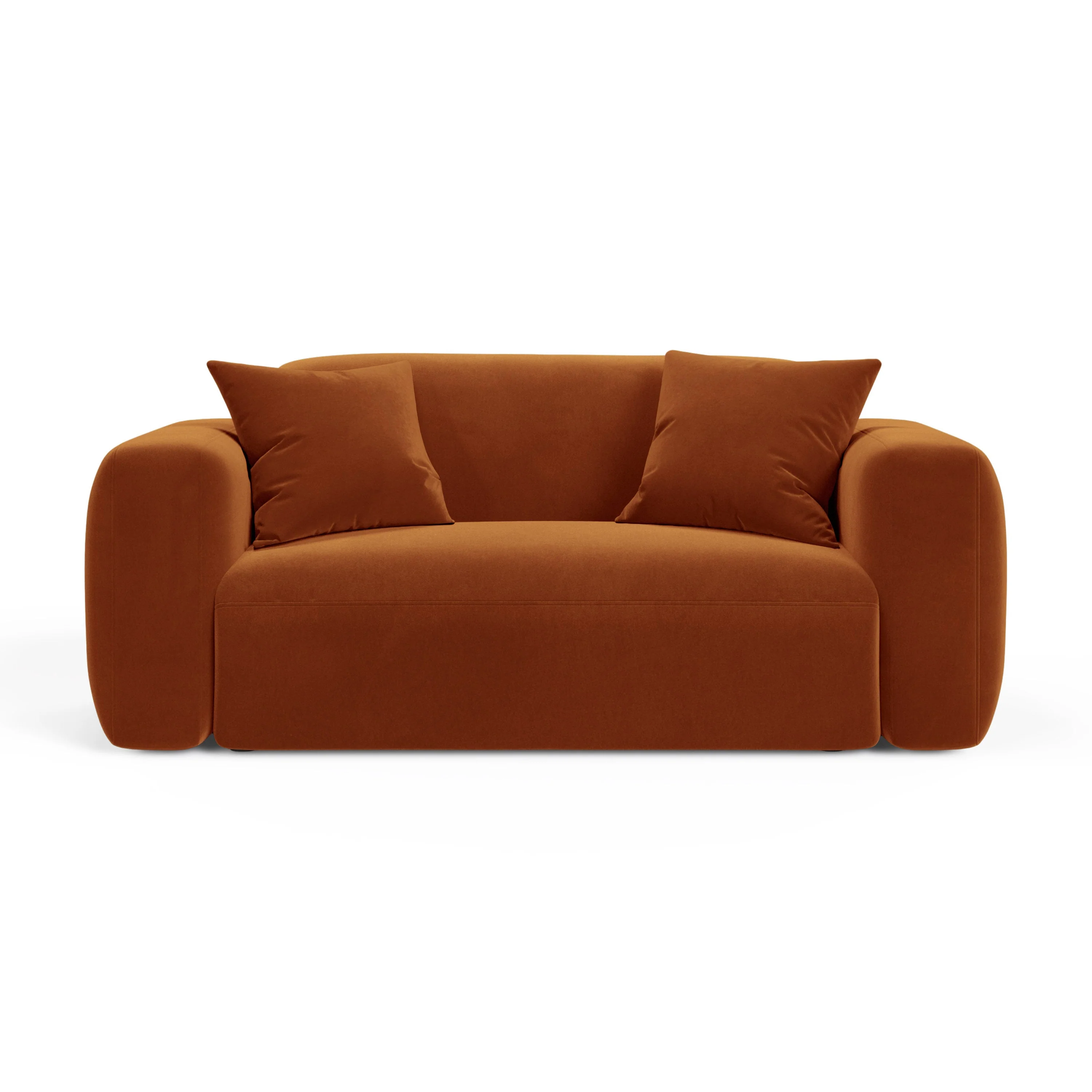 Sofa aksamitna 2-osobowa STRINO terakota - Image 2