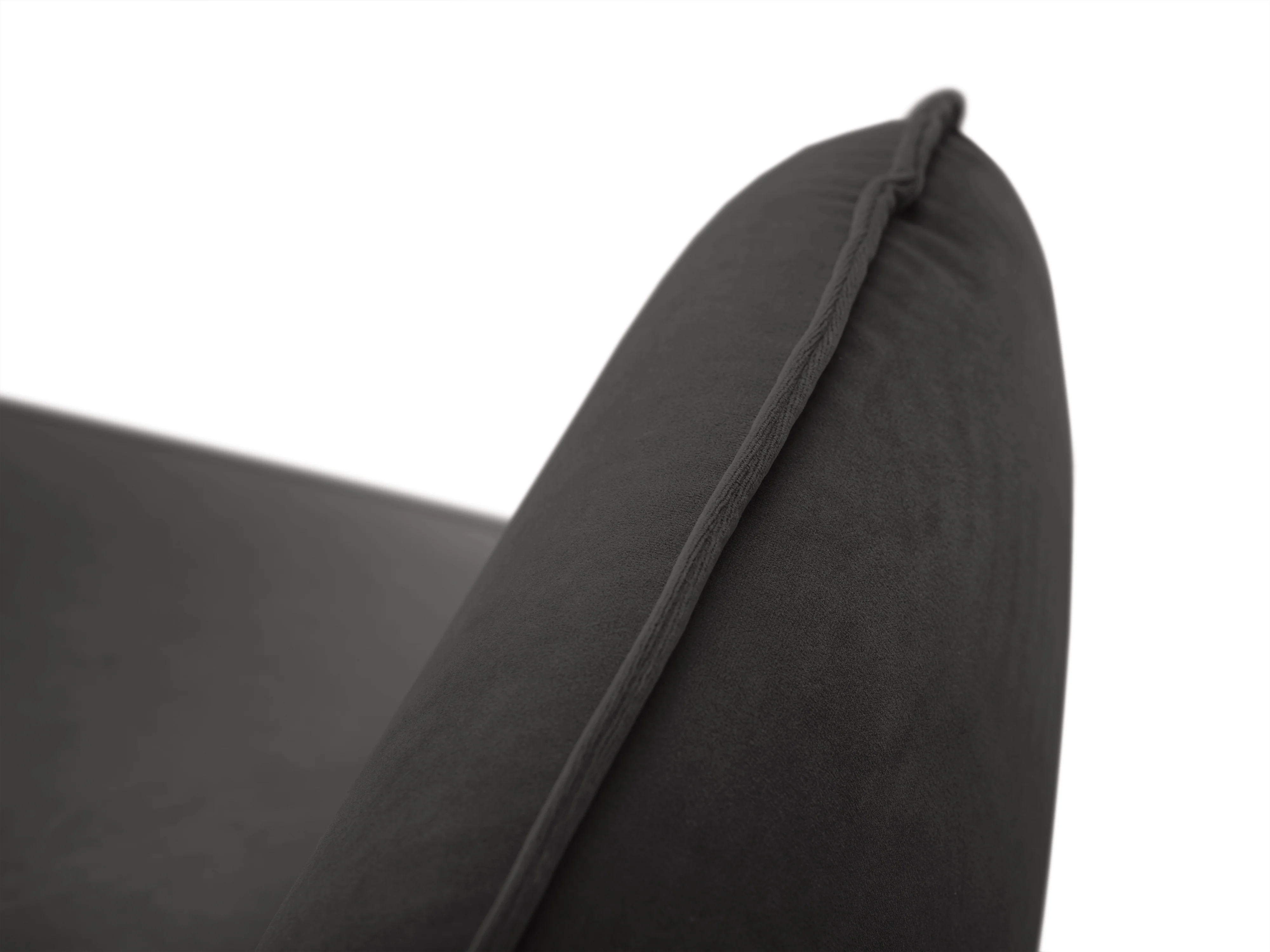 Sofa aksamitna 2-osobowa VIENNA ciemnoszary z czarną podstawą - Image 4