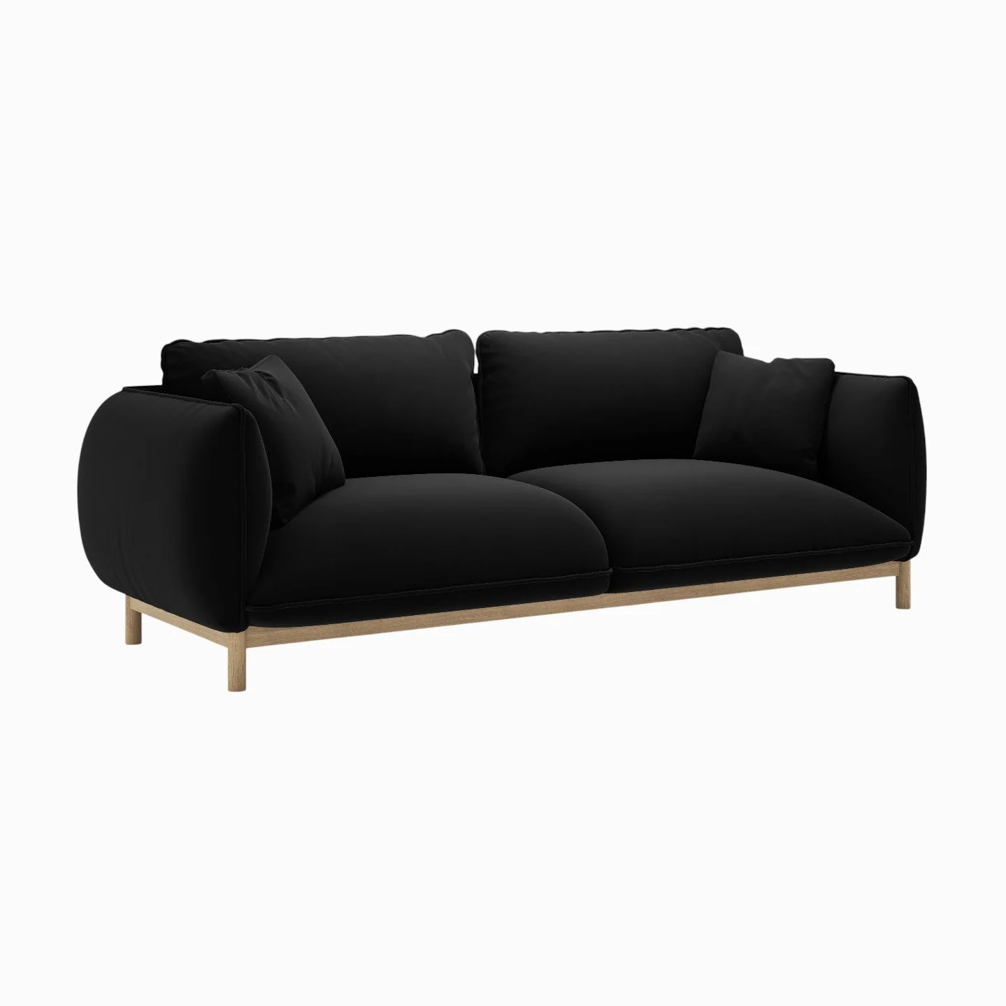 Sofa aksamitna 3-osobowa ADA czarny