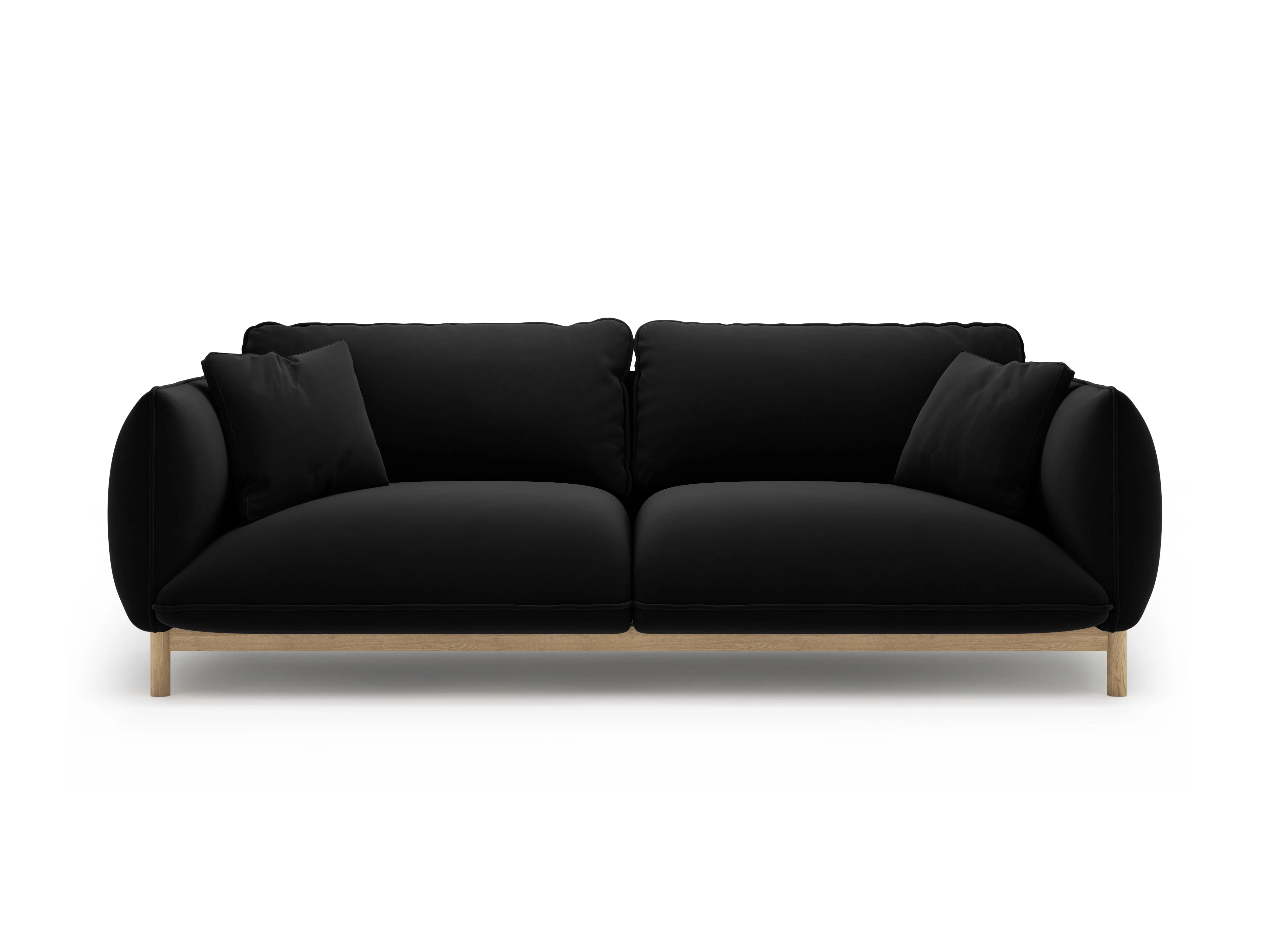 Sofa aksamitna 3-osobowa ADA czarny - Image 3