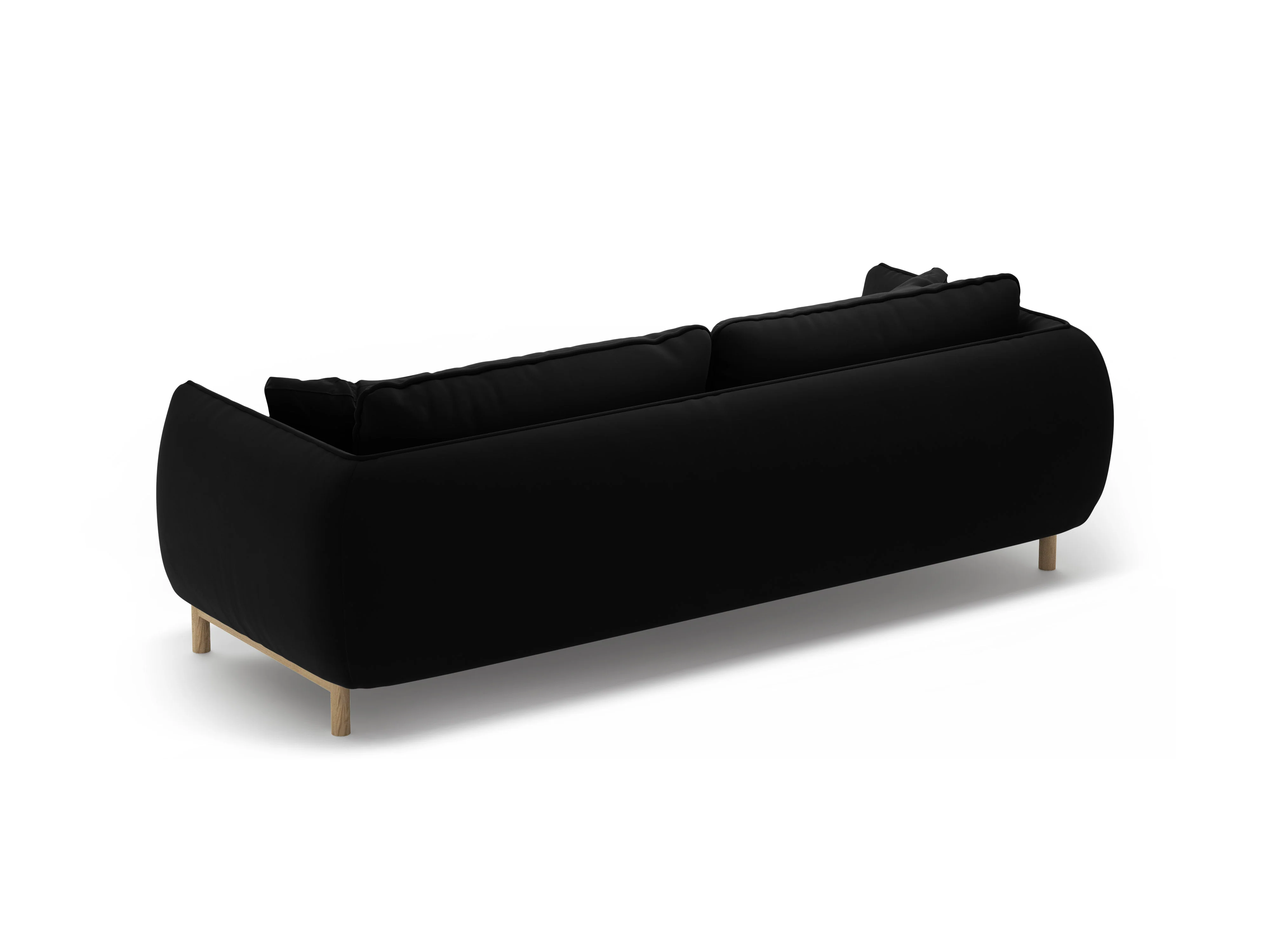 Sofa aksamitna 3-osobowa ADA czarny - Image 4