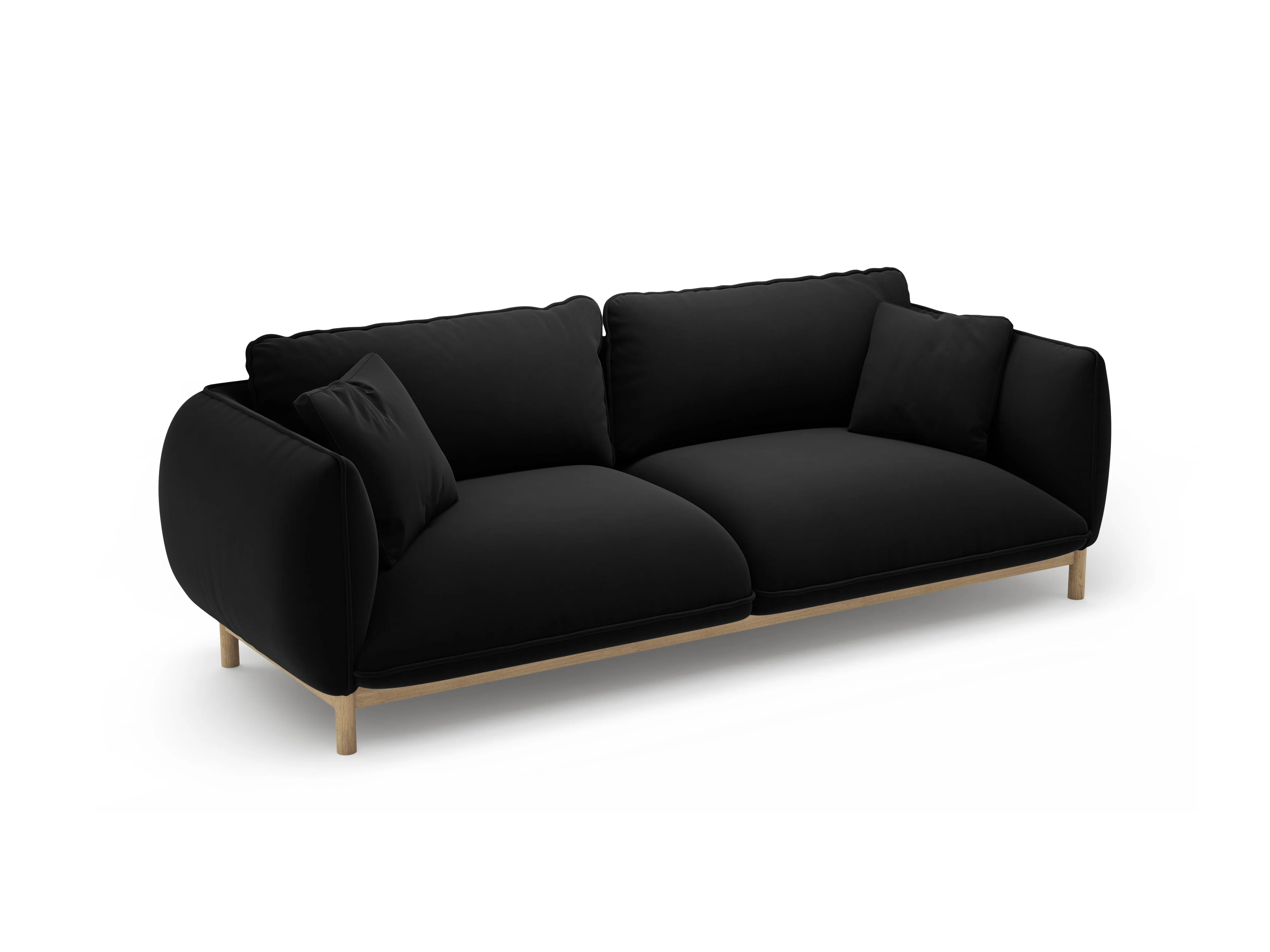 Sofa aksamitna 3-osobowa ADA czarny - Image 5