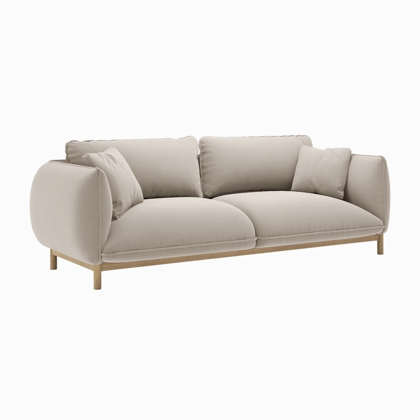 Sofa aksamitna 3-osobowa ADA jasnobeżowy