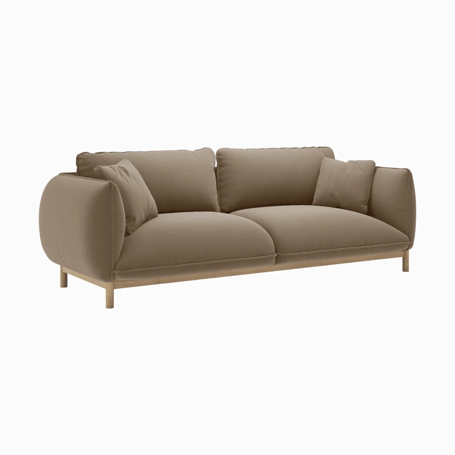 Sofa aksamitna 3-osobowa ADA jasnobrązowy