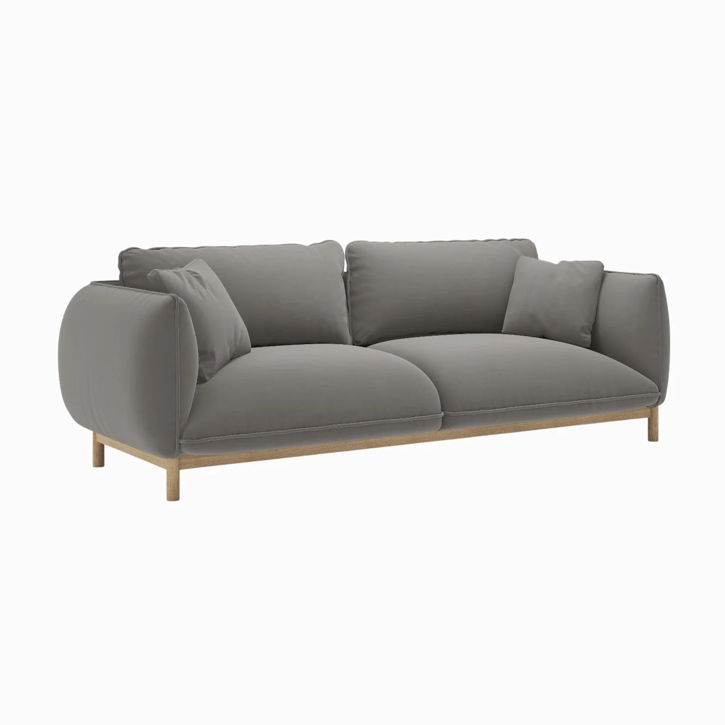 Sofa aksamitna 3-osobowa ADA szary