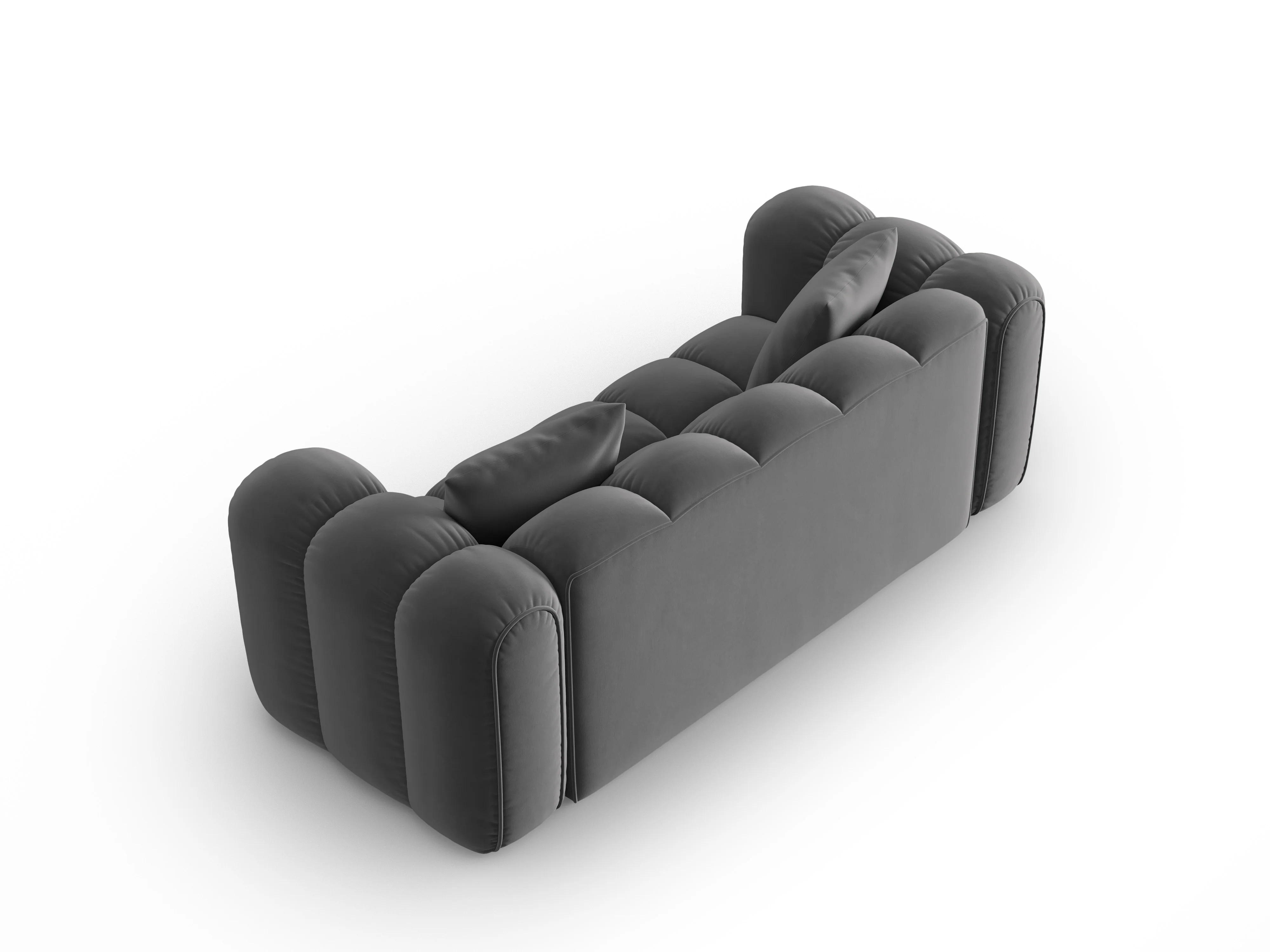 Sofa aksamitna 3-osobowa ASTRO szary - Image 3