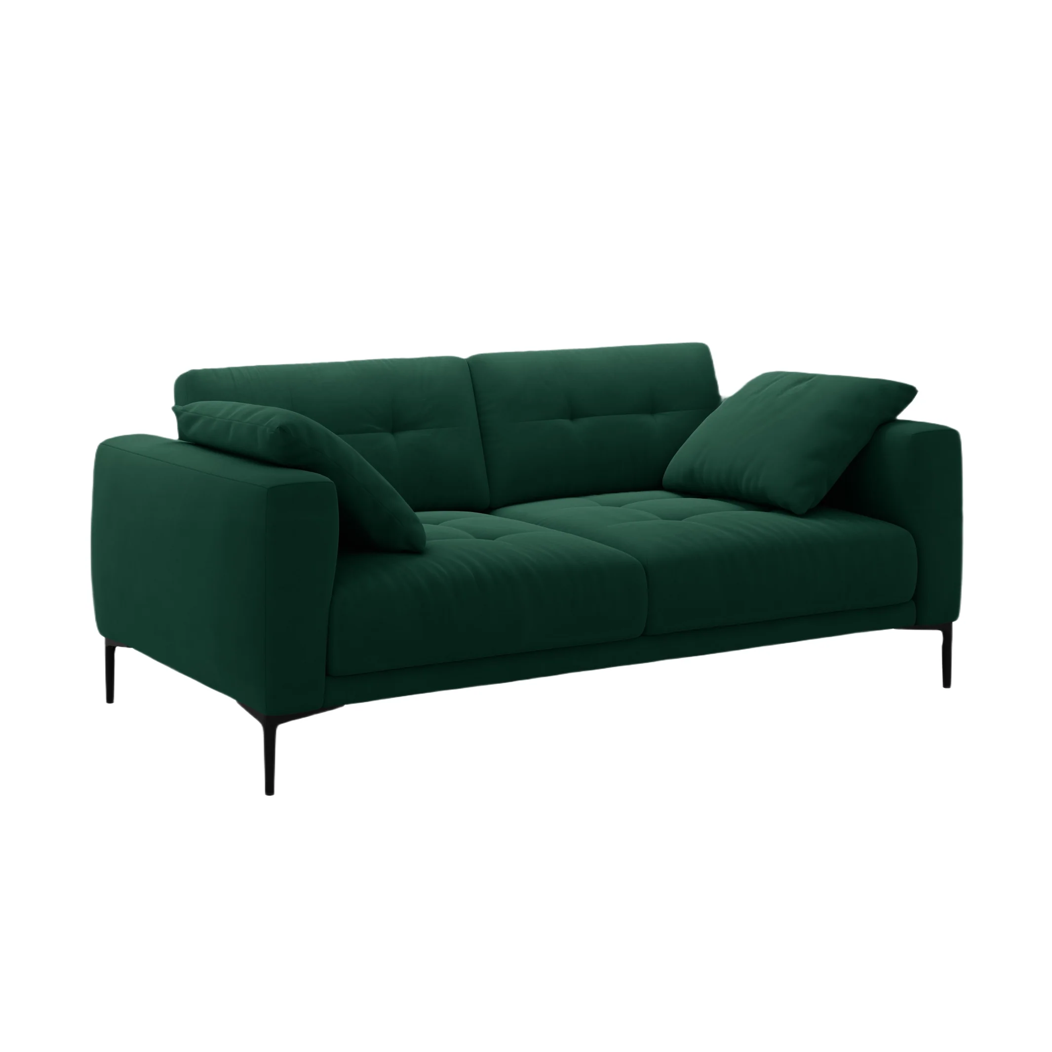 Sofa aksamitna 3-osobowa BEMY butelkowa zieleń