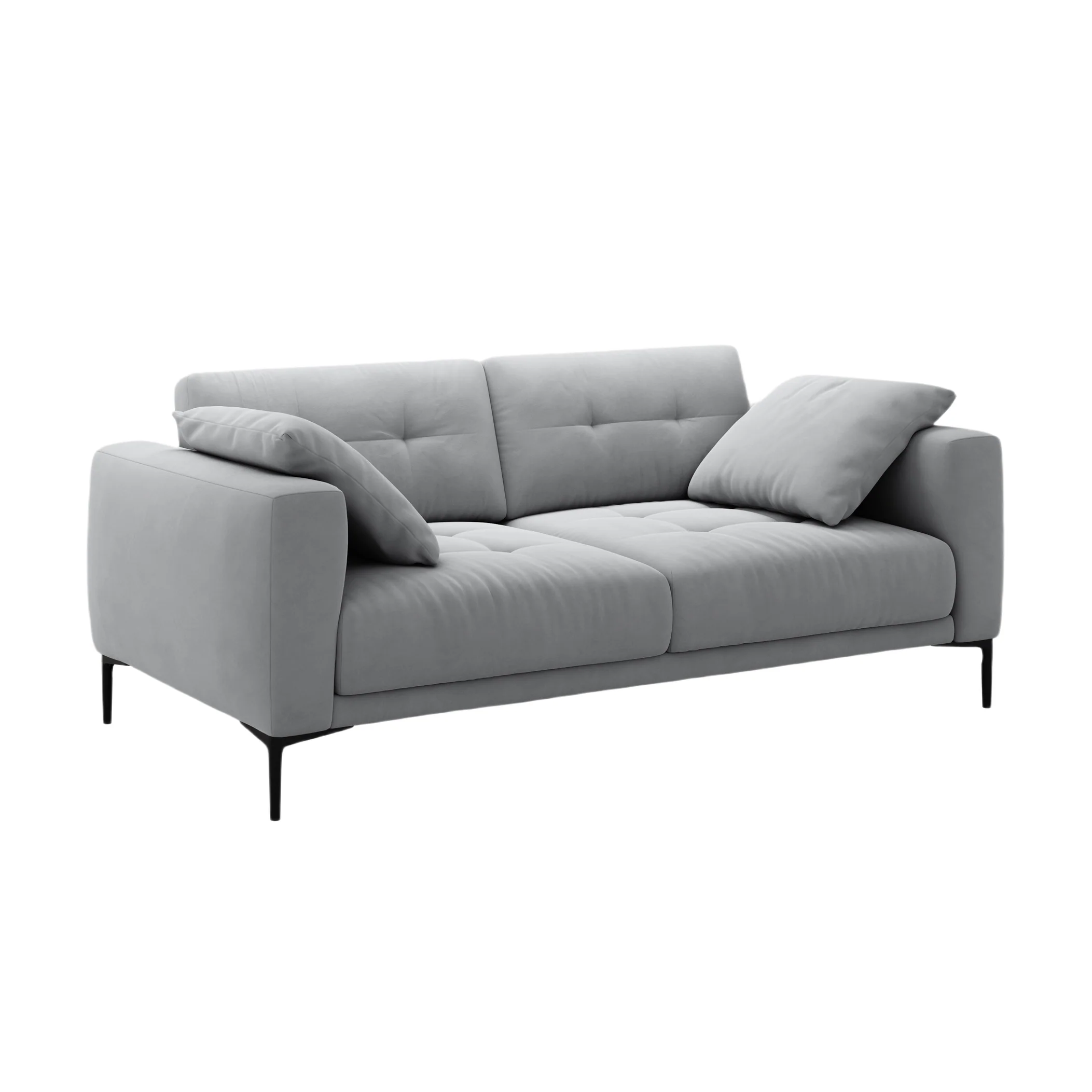 Sofa aksamitna 3-osobowa BEMY szary