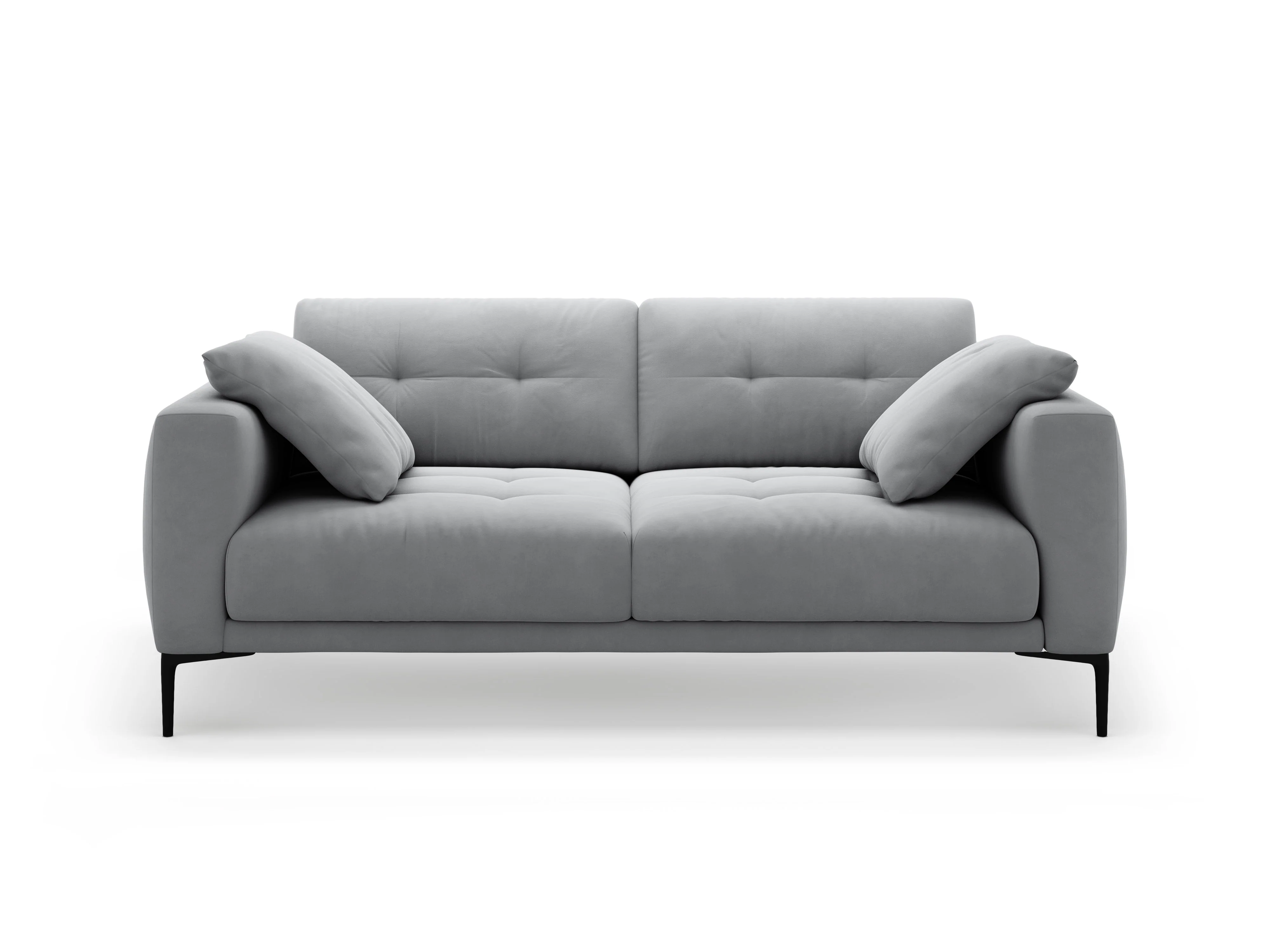 Sofa aksamitna 3-osobowa BEMY szary - Image 4