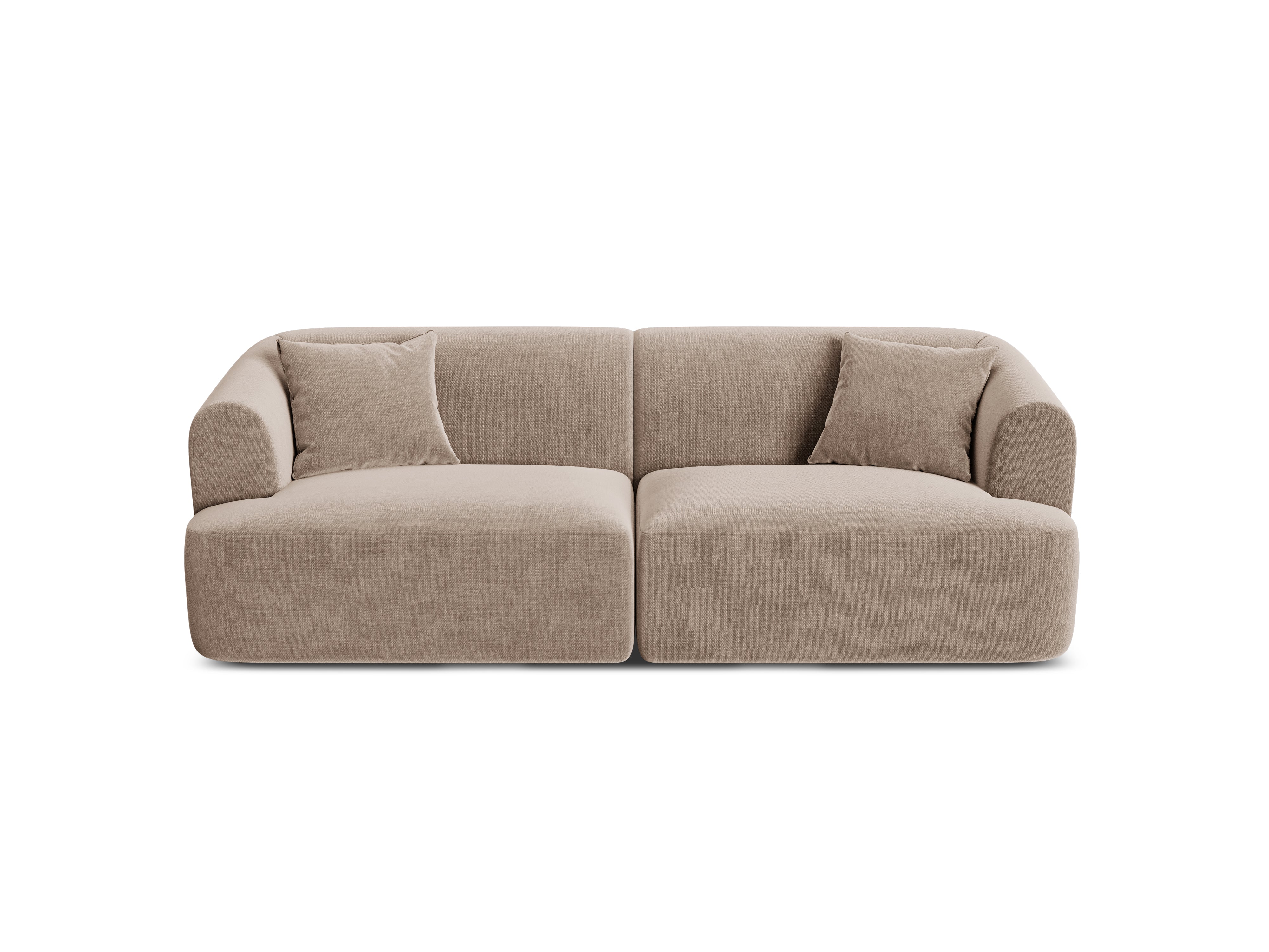 Sofa aksamitna 3-osobowa CAMPI ciemnobeżowy - Image 4