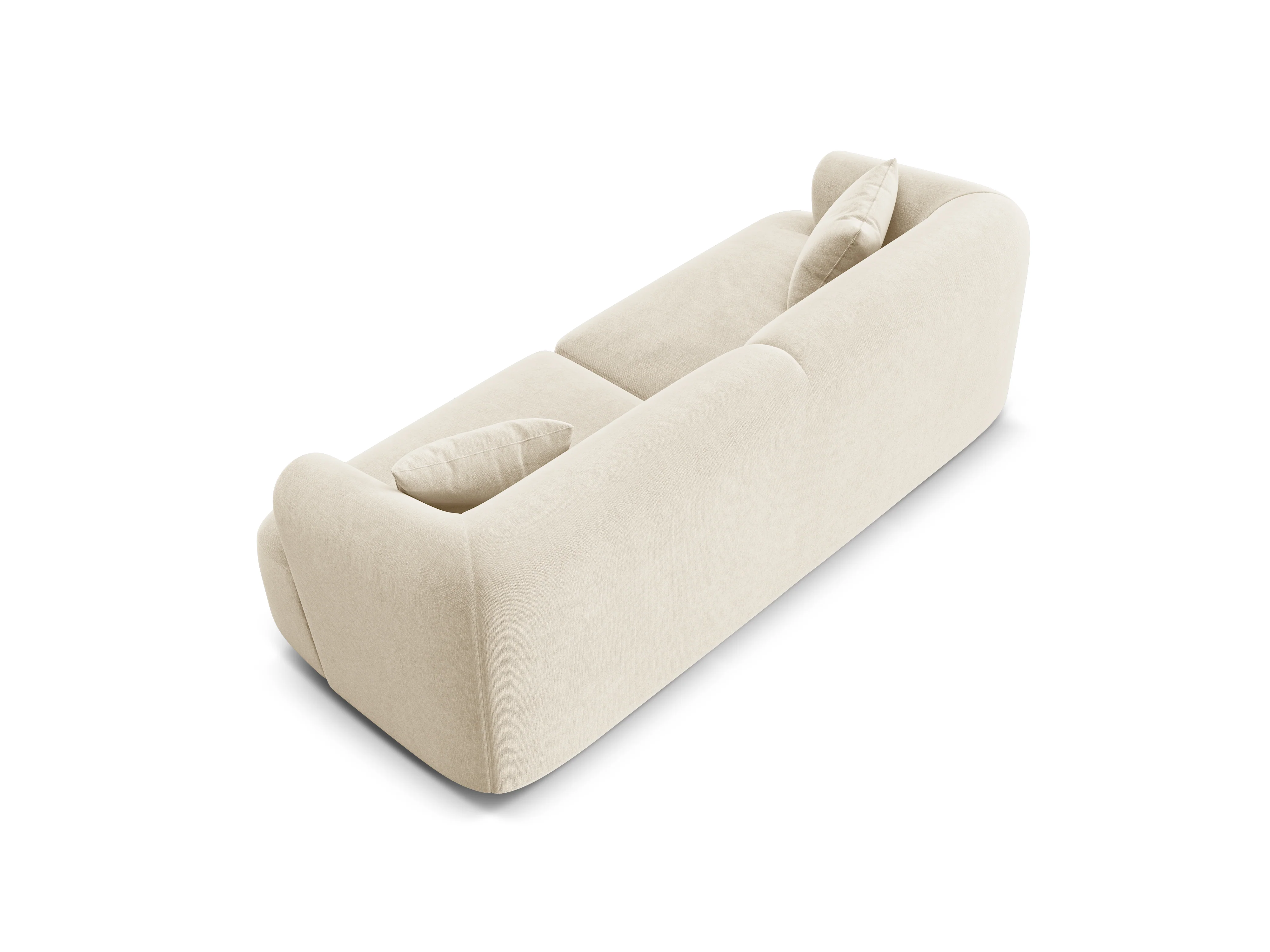 Sofa aksamitna 3-osobowa CAMPI jasnobeżowy - Image 5