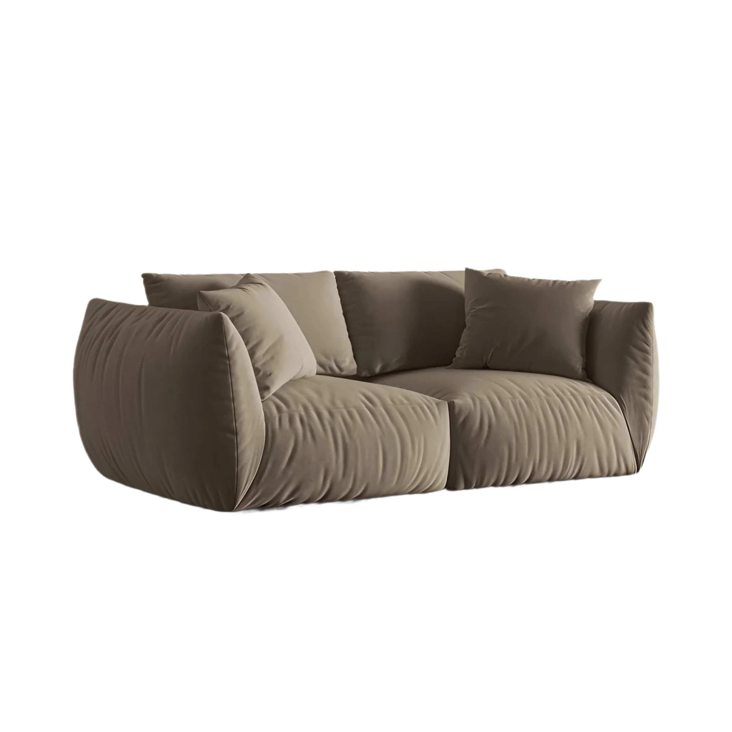 Sofa aksamitna 3-osobowa CHRIS jasnobrązowy