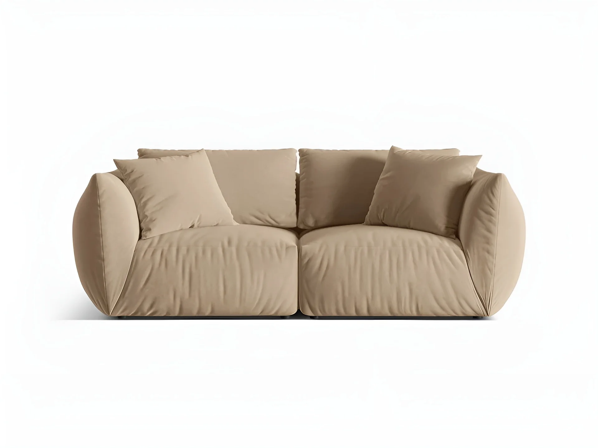 Sofa aksamitna 3-osobowa CHRIS piaskowy - Image 3