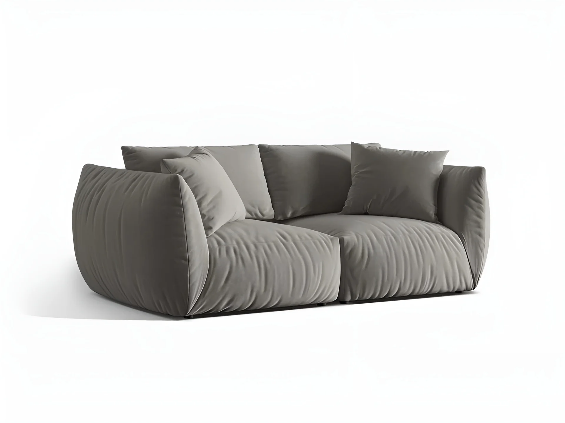 Sofa aksamitna 3-osobowa CHRIS szary - Image 5