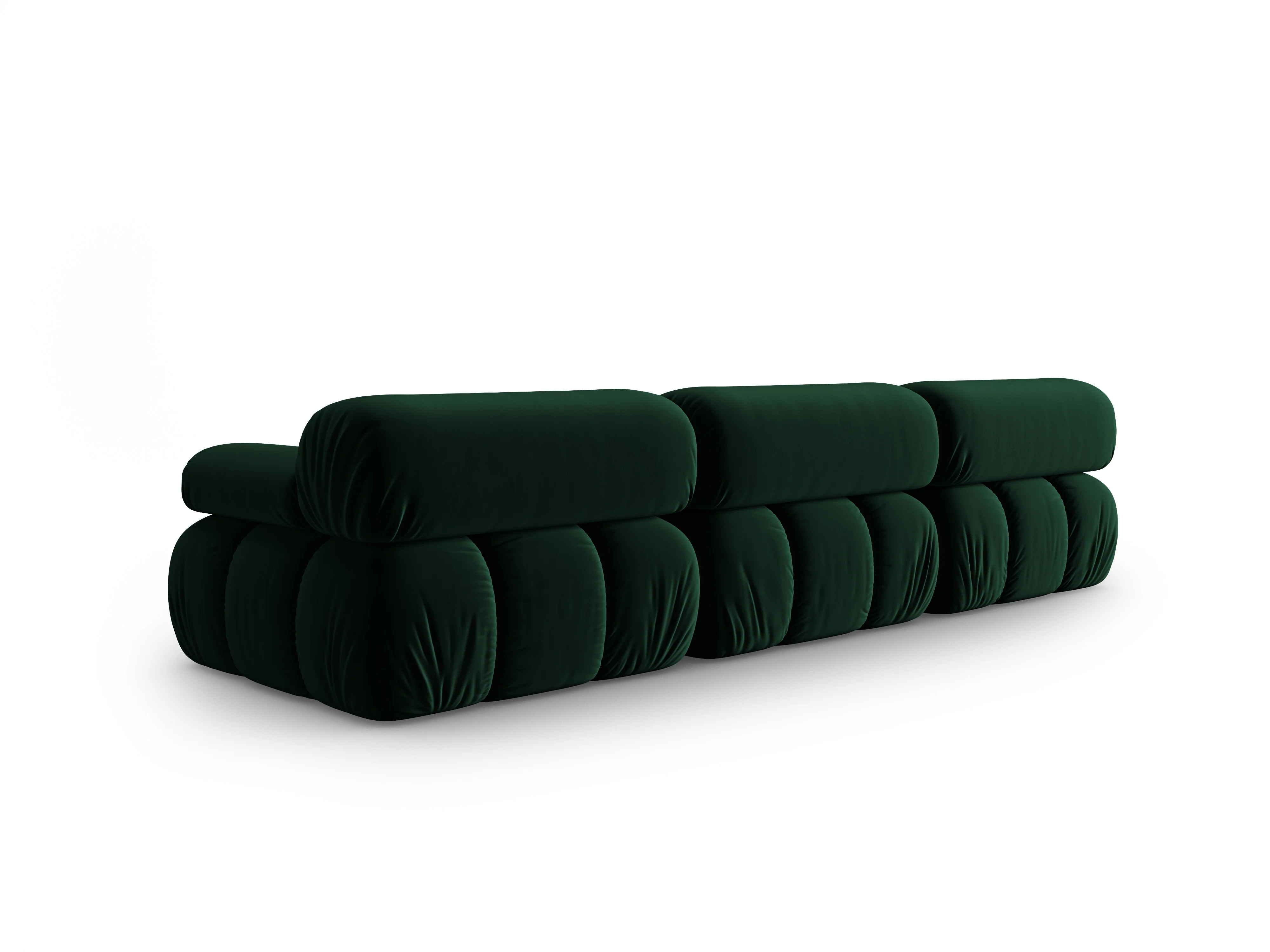 Sofa aksamitna 3-osobowa CORTINA butelkowy zielony - Image 3