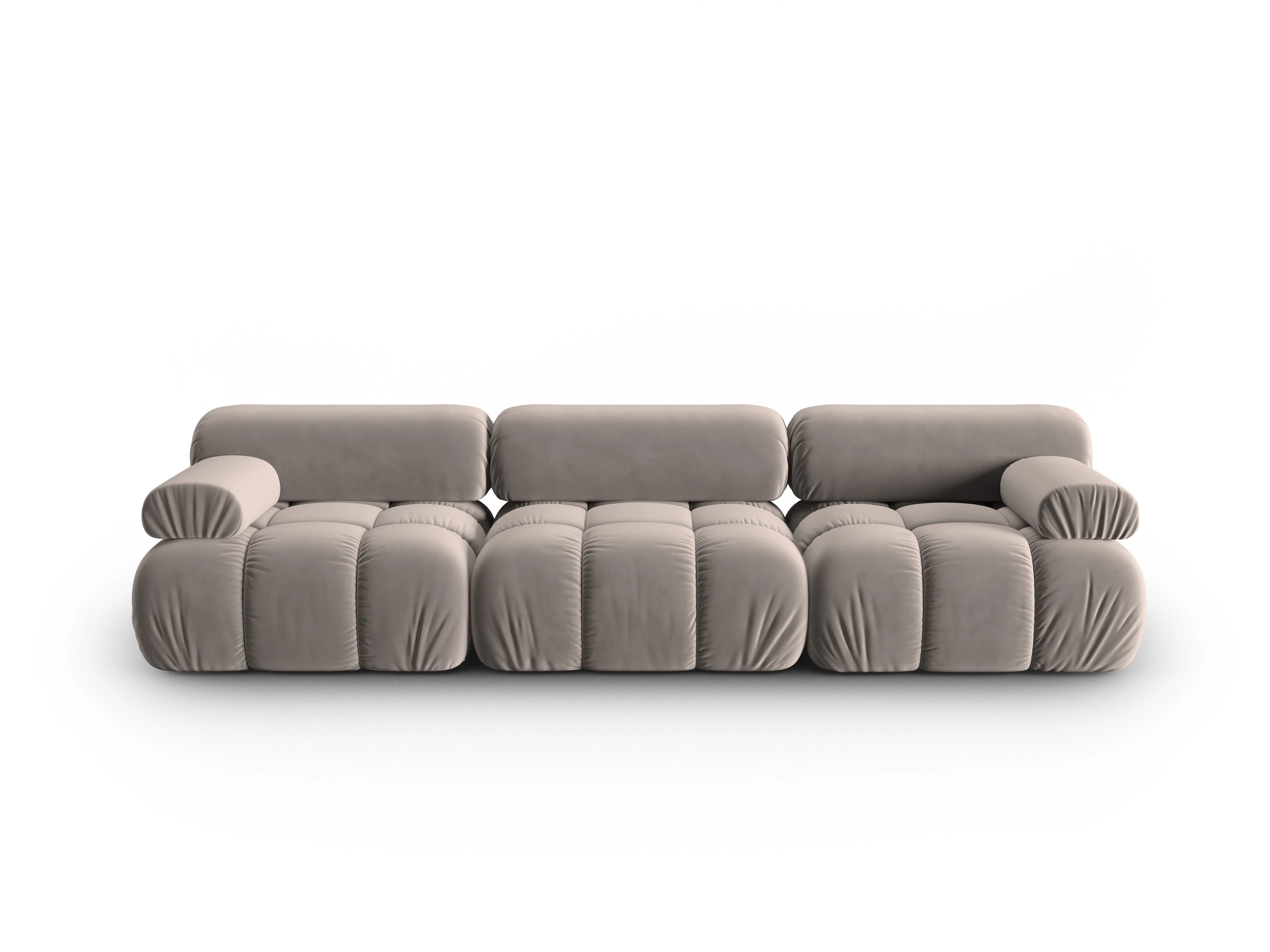 Sofa aksamitna 3-osobowa CORTINA cappuccino