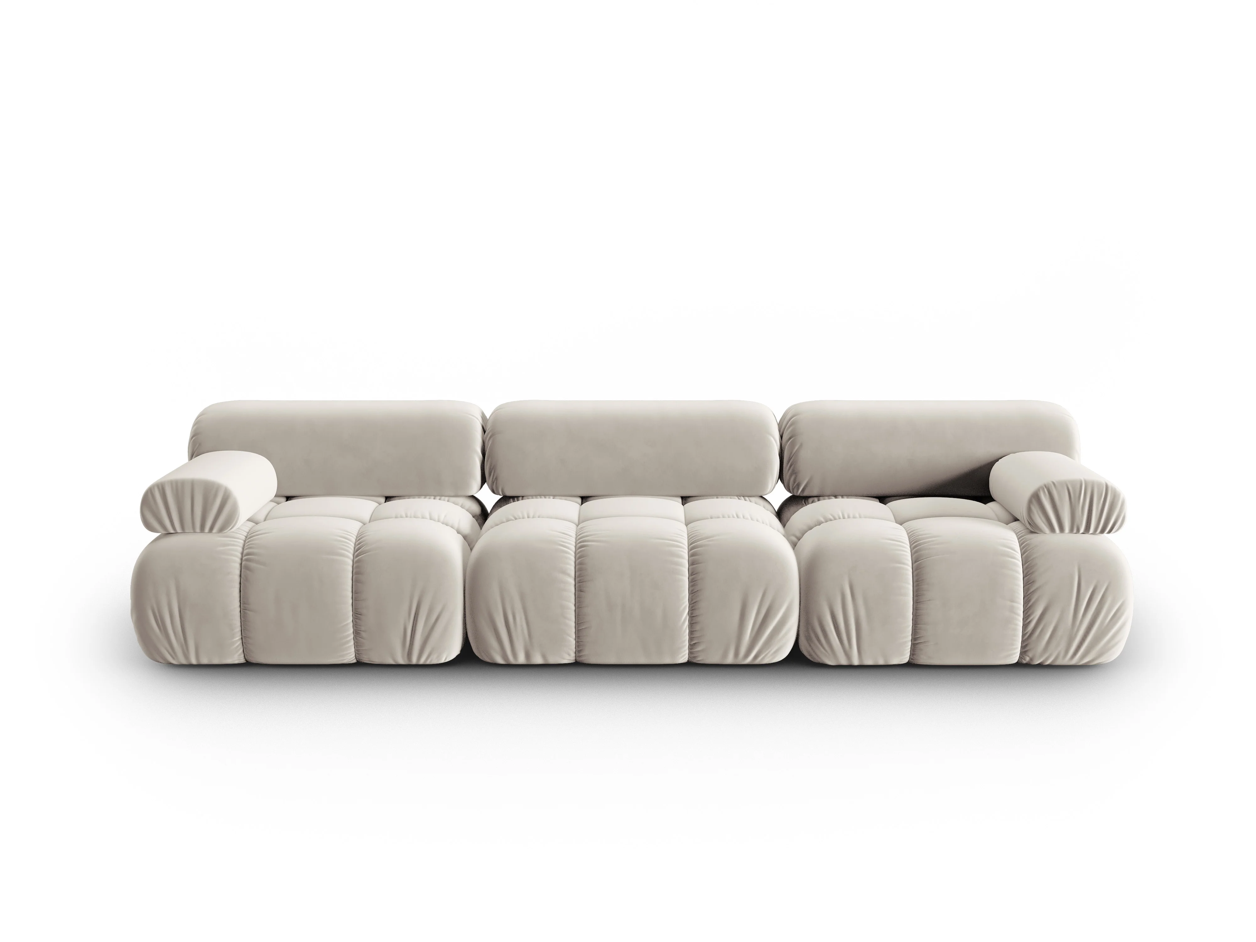 Sofa aksamitna 3-osobowa CORTINA beżowy