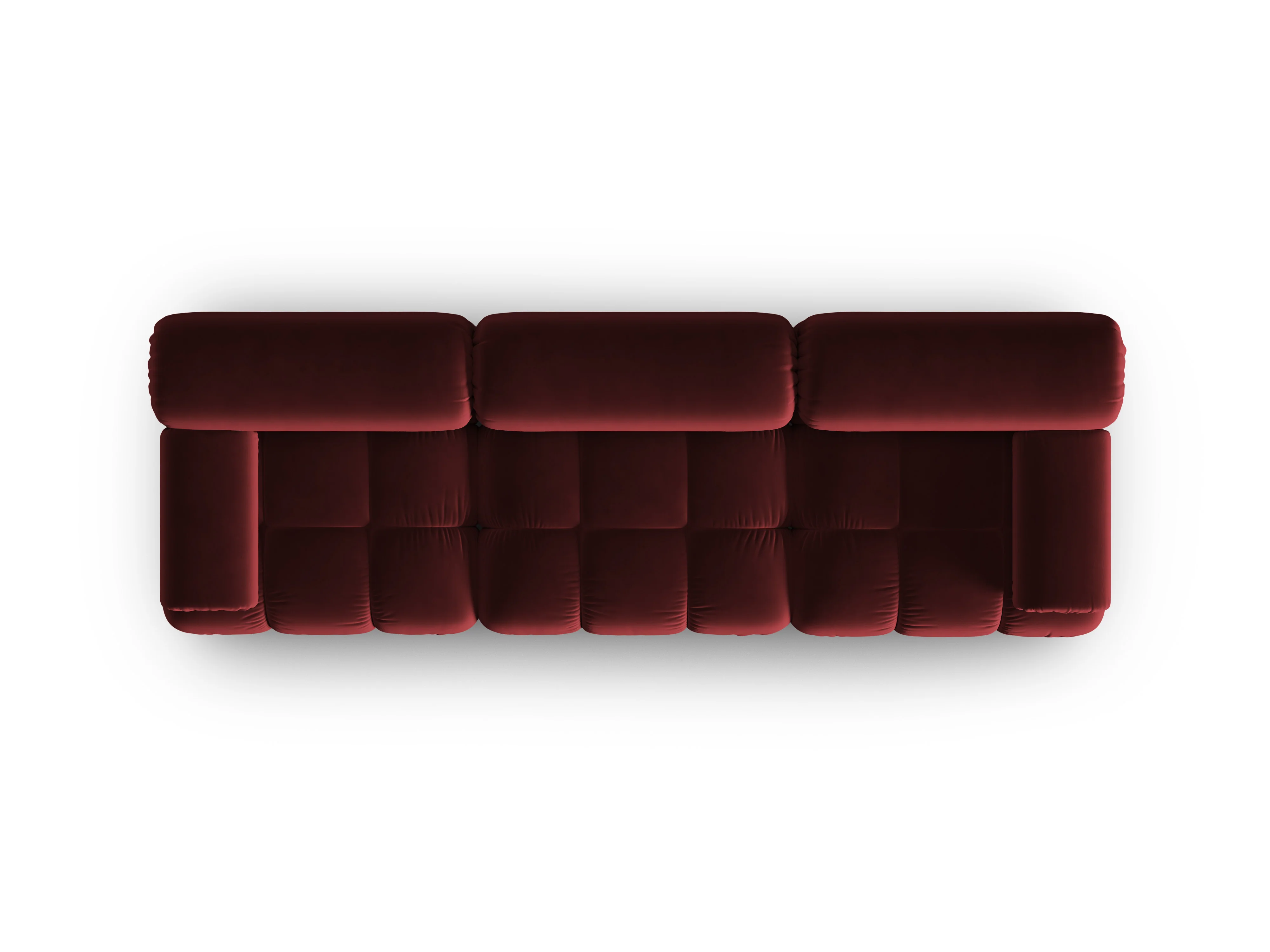 Sofa aksamitna 3-osobowa CORTINA winny czerwony - Image 4