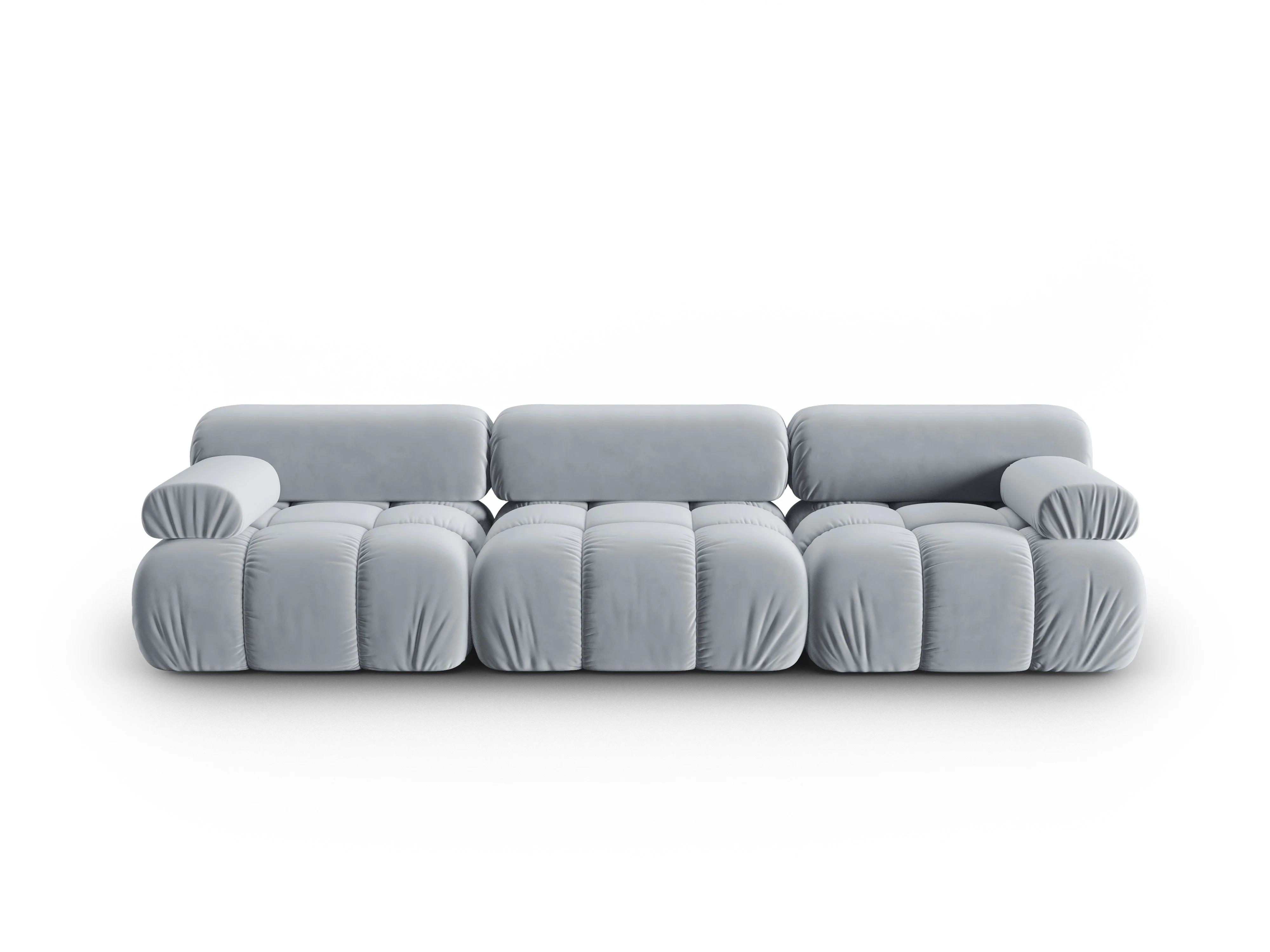 Sofa aksamitna 3-osobowa CORTINA błękitny