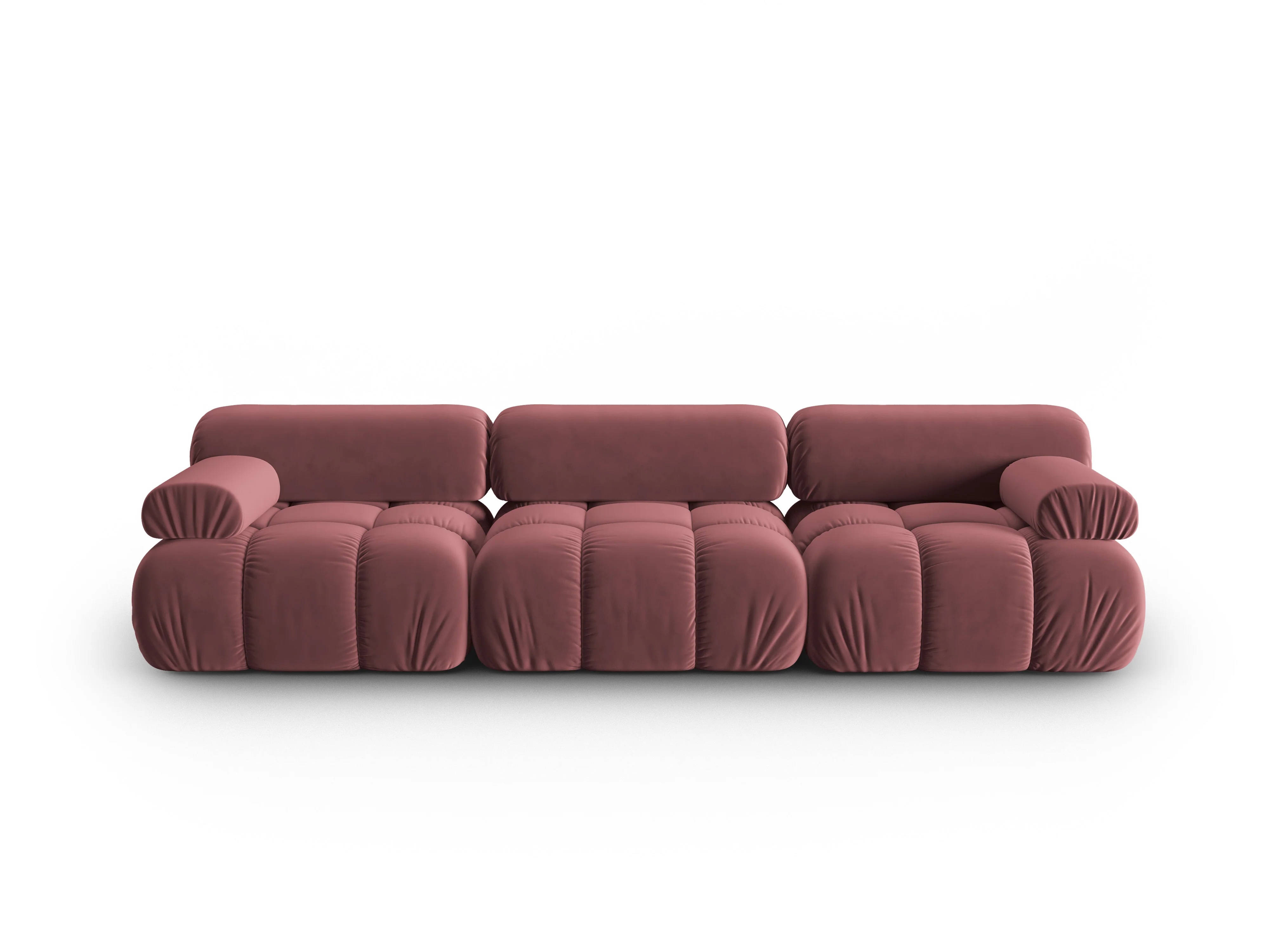 Sofa aksamitna 3-osobowa CORTINA różowy
