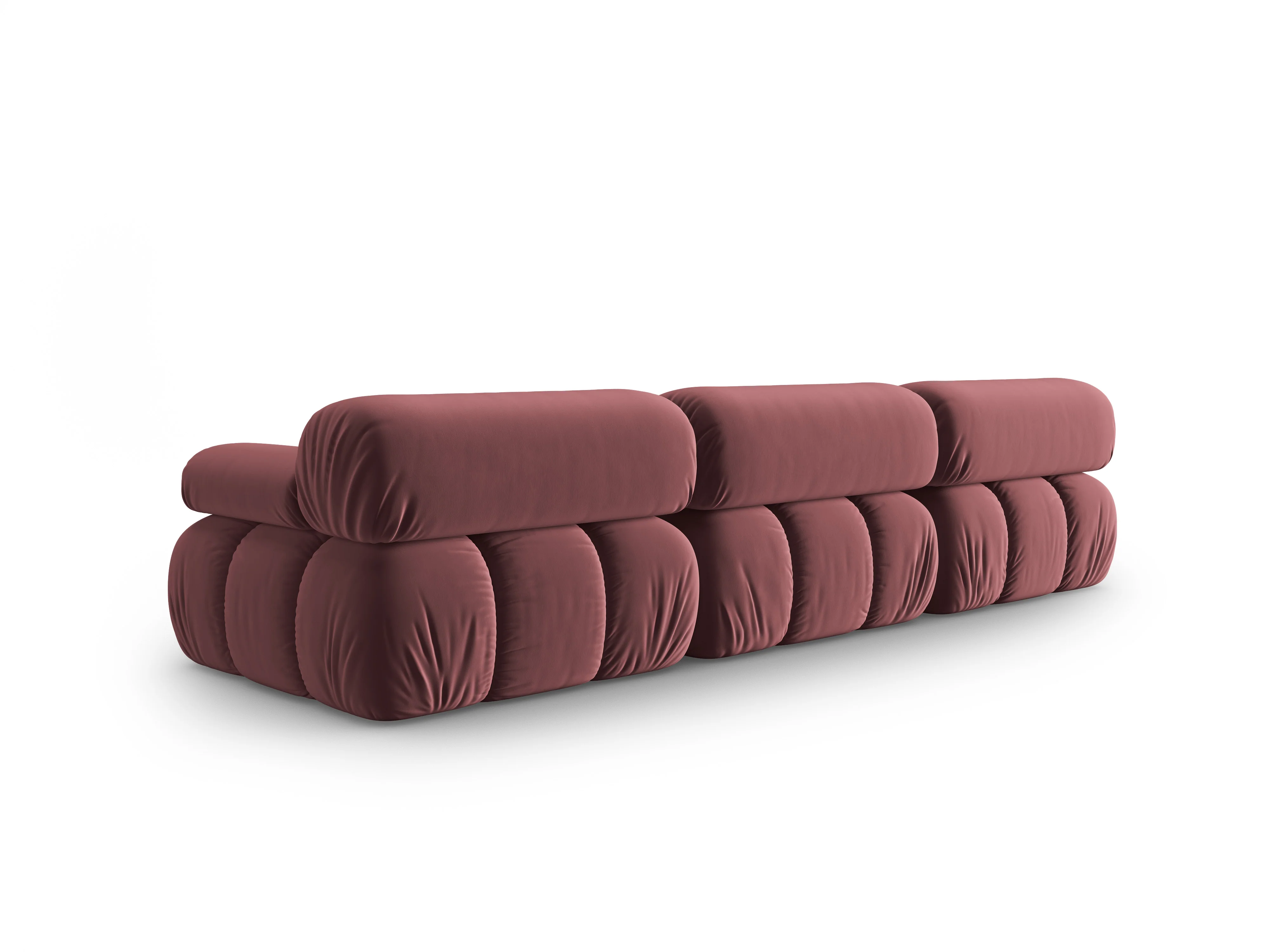 Sofa aksamitna 3-osobowa CORTINA różowy - Image 3