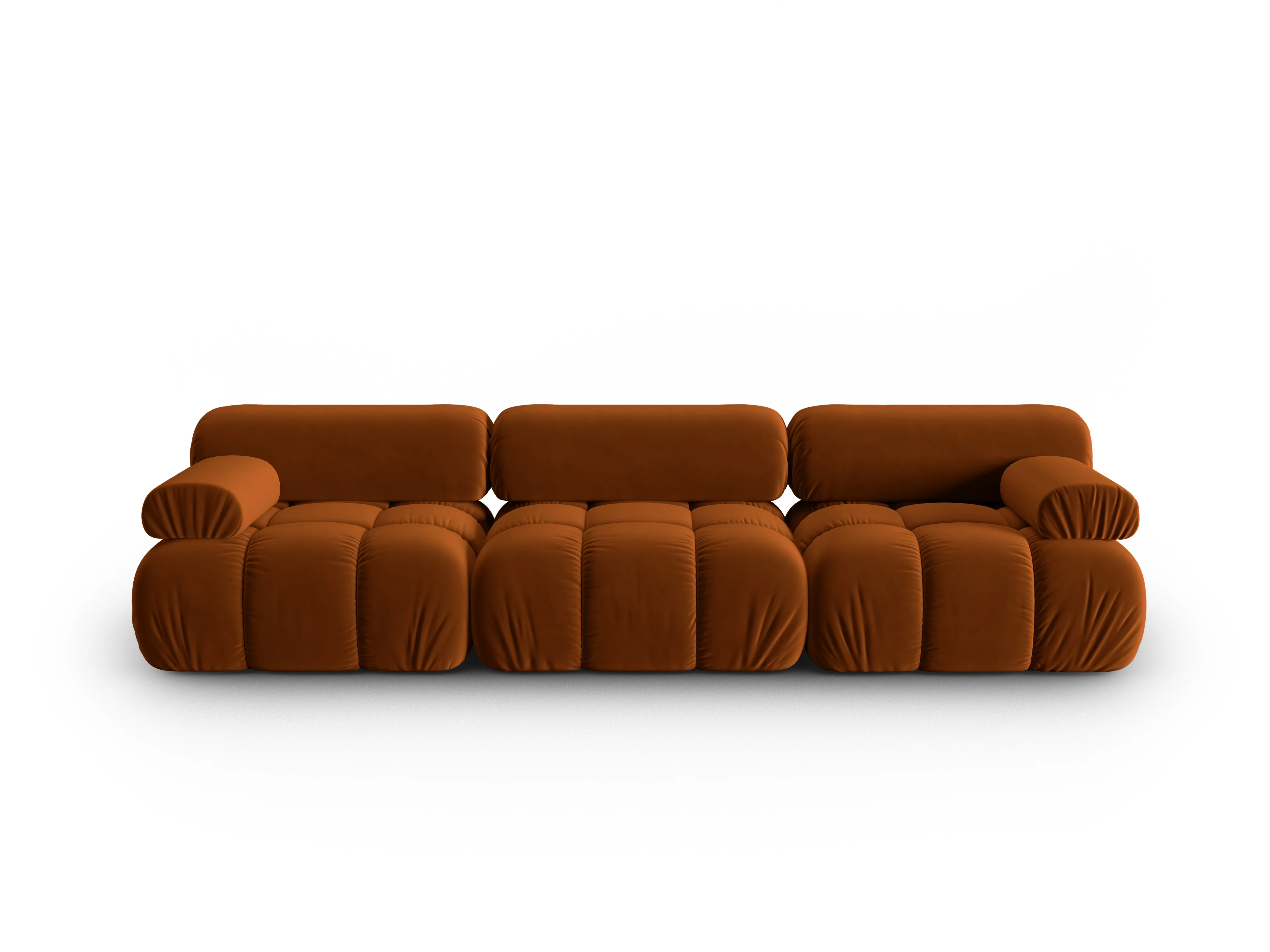 Sofa aksamitna 3-osobowa CORTINA ceglany