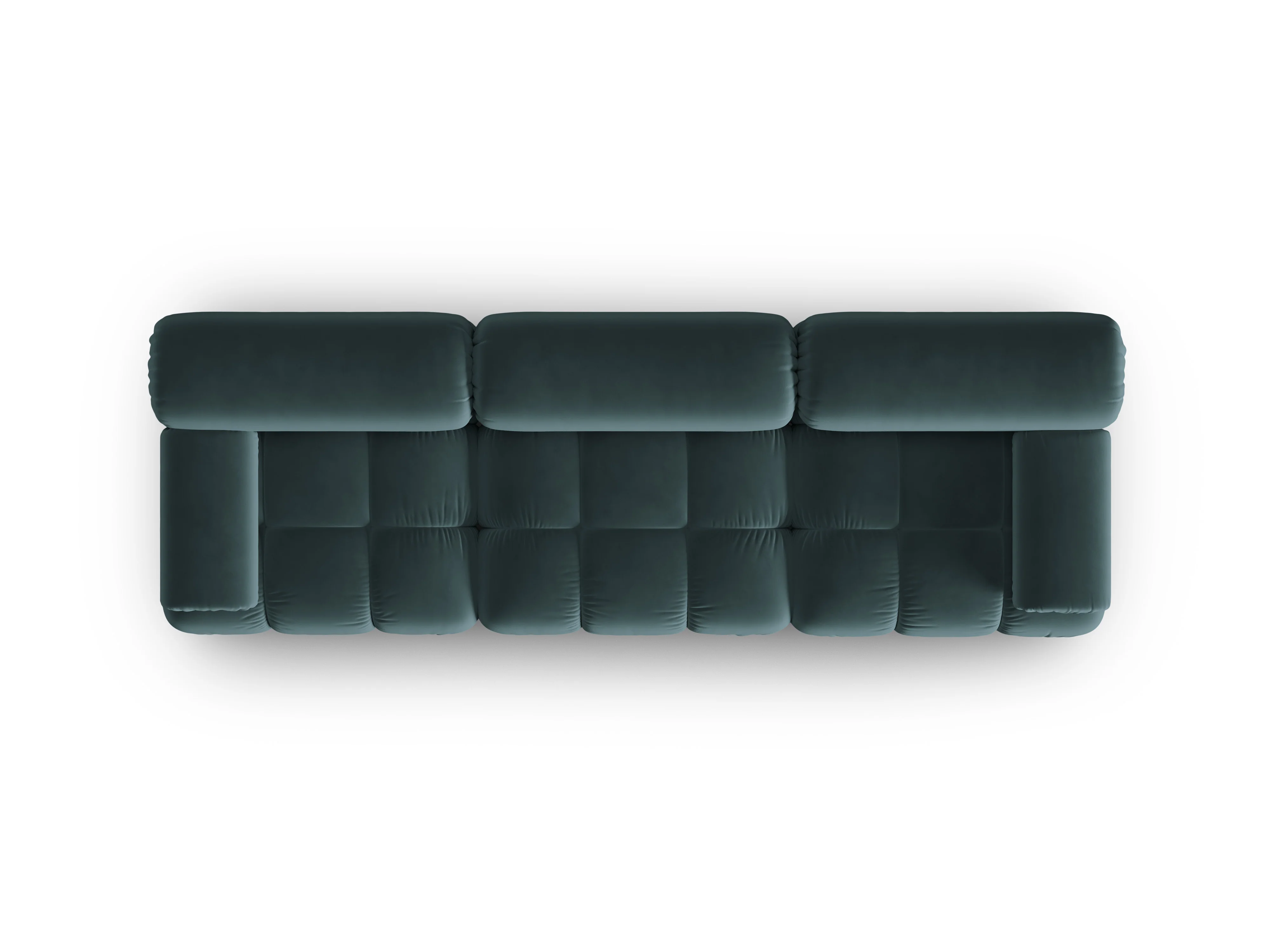 Sofa aksamitna 3-osobowa CORTINA turkusowy - Image 4