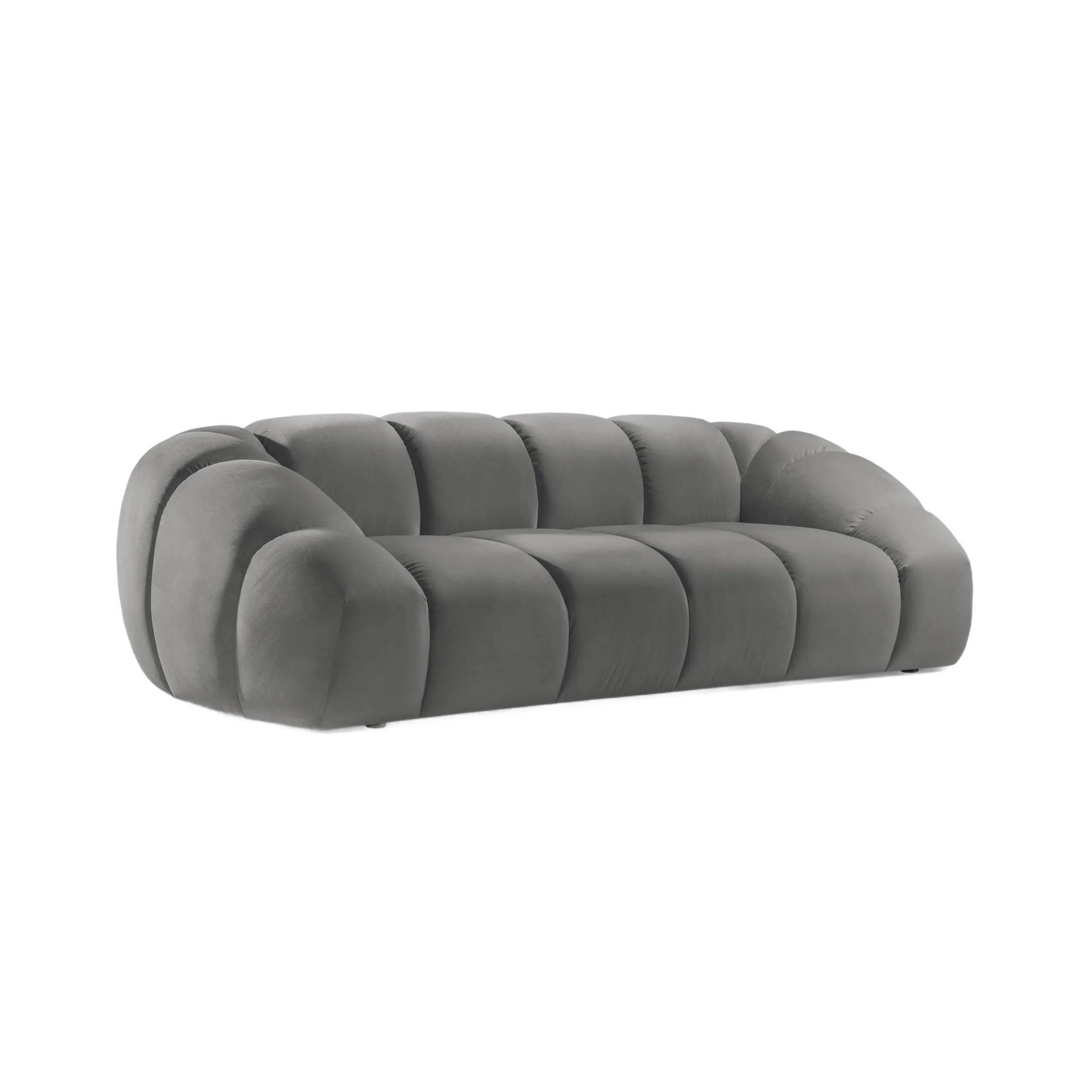 Sofa aksamitna 3-osobowa DIANA szary
