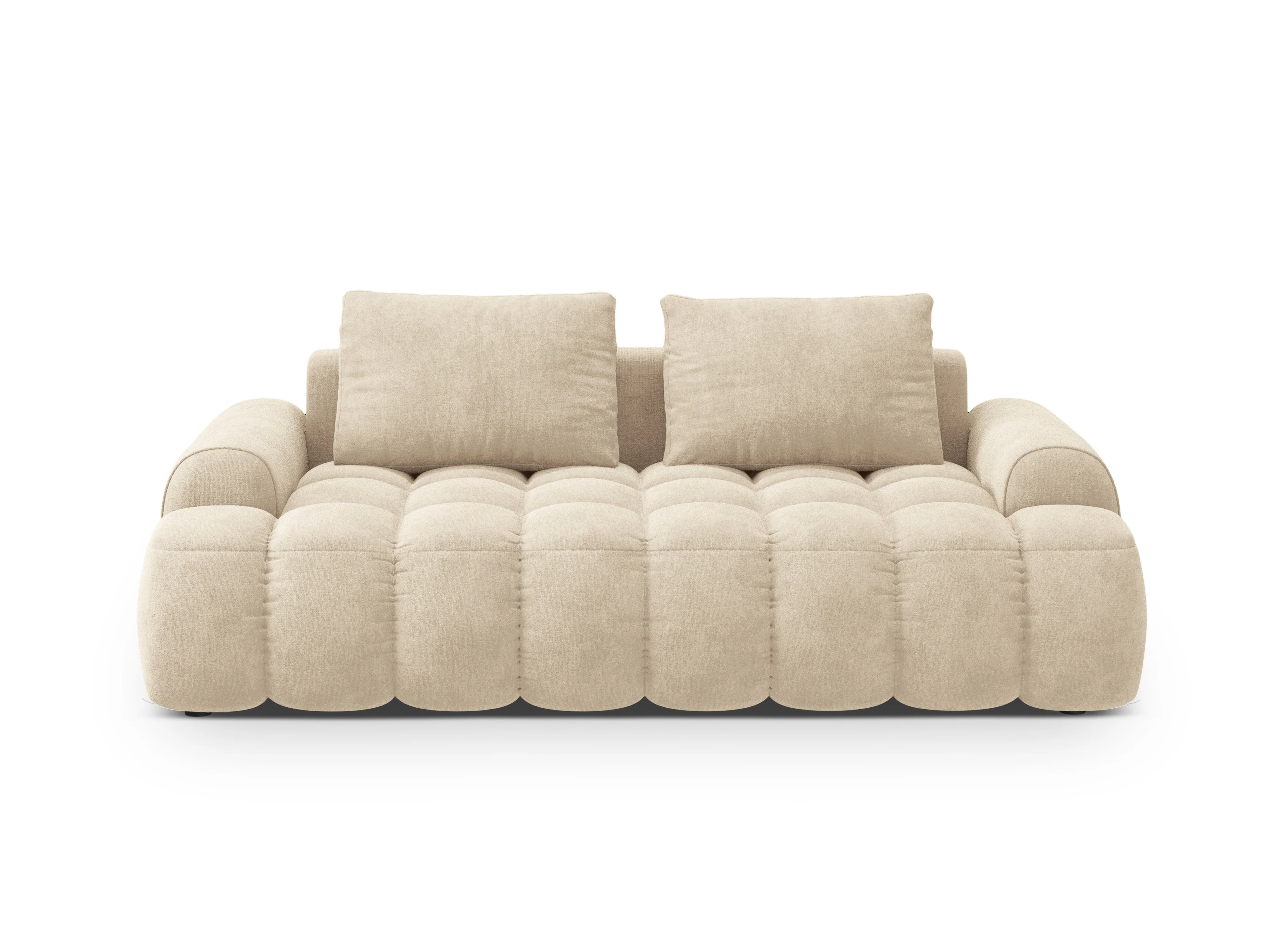 Sofa aksamitna 3-osobowa LINZ jasnobeżowy - Image 3