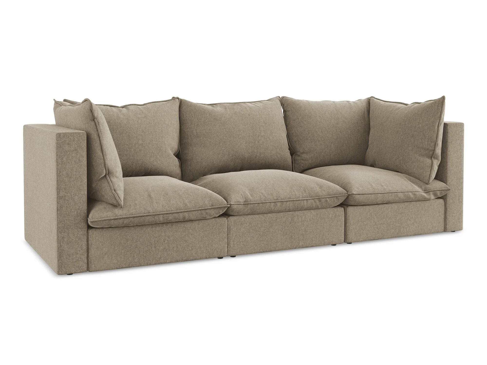 Sofa aksamitna 3-osobowa MANAO beżowy
