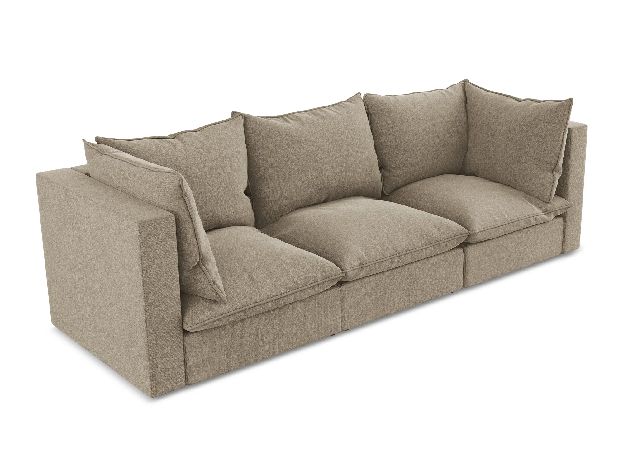 Sofa aksamitna 3-osobowa MANAO beżowy - Image 4