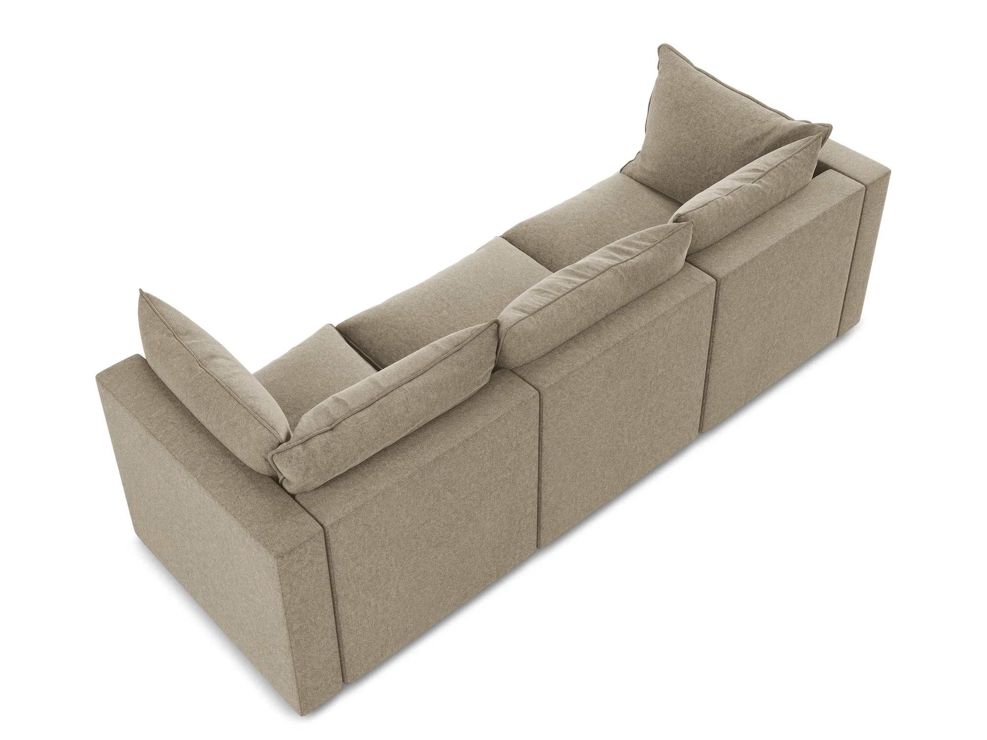 Sofa aksamitna 3-osobowa MANAO beżowy - Image 5