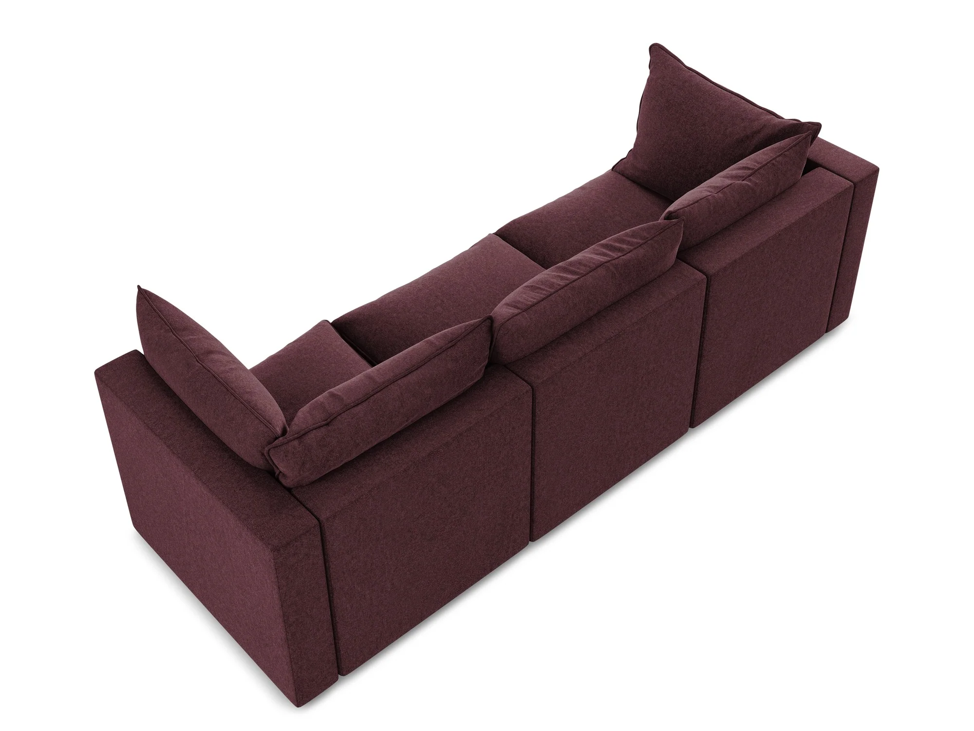 Sofa aksamitna 3-osobowa MANAO bordowy - Image 5