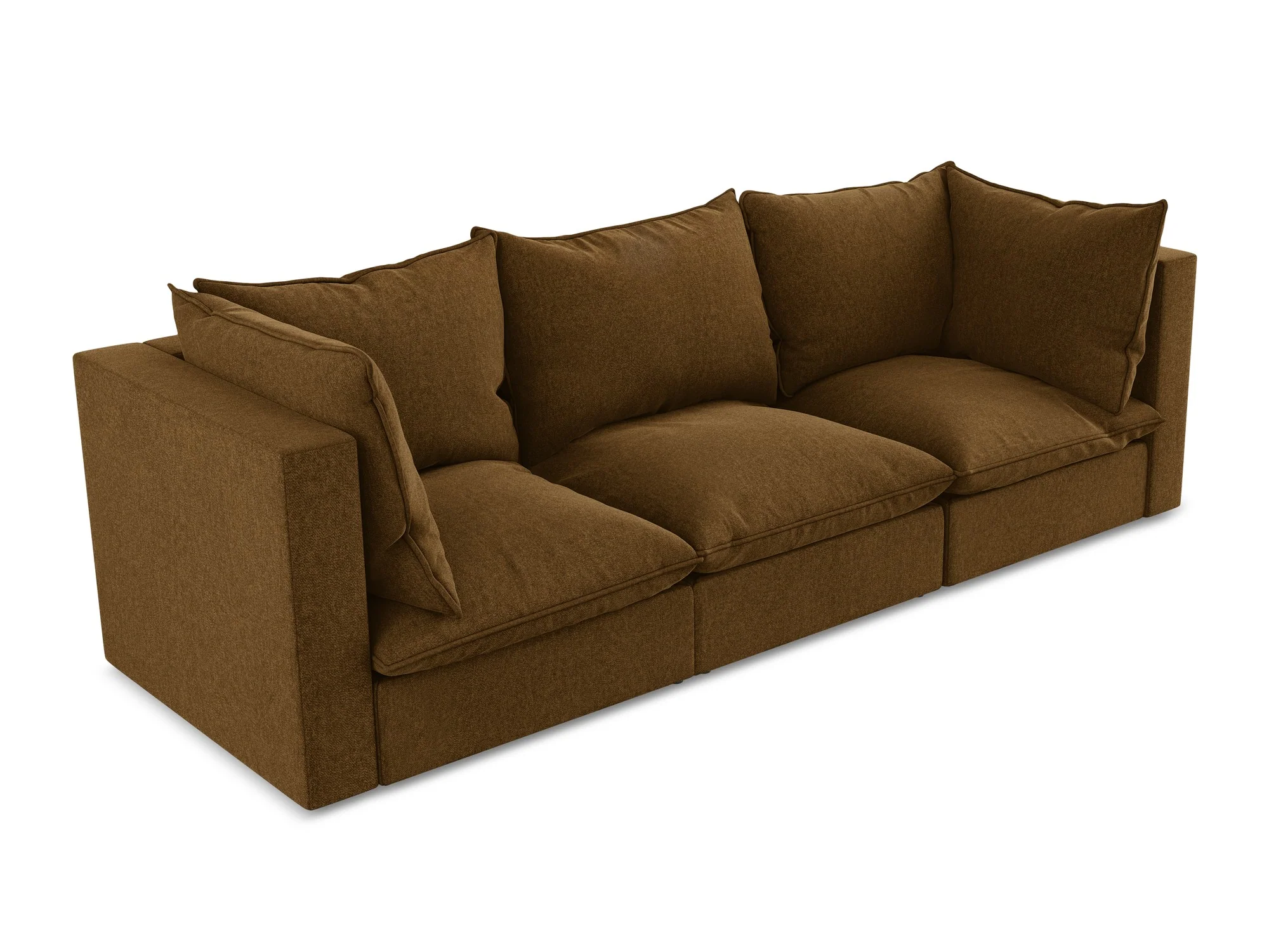 Sofa aksamitna 3-osobowa MANAO ciemny musztardowy - Image 4