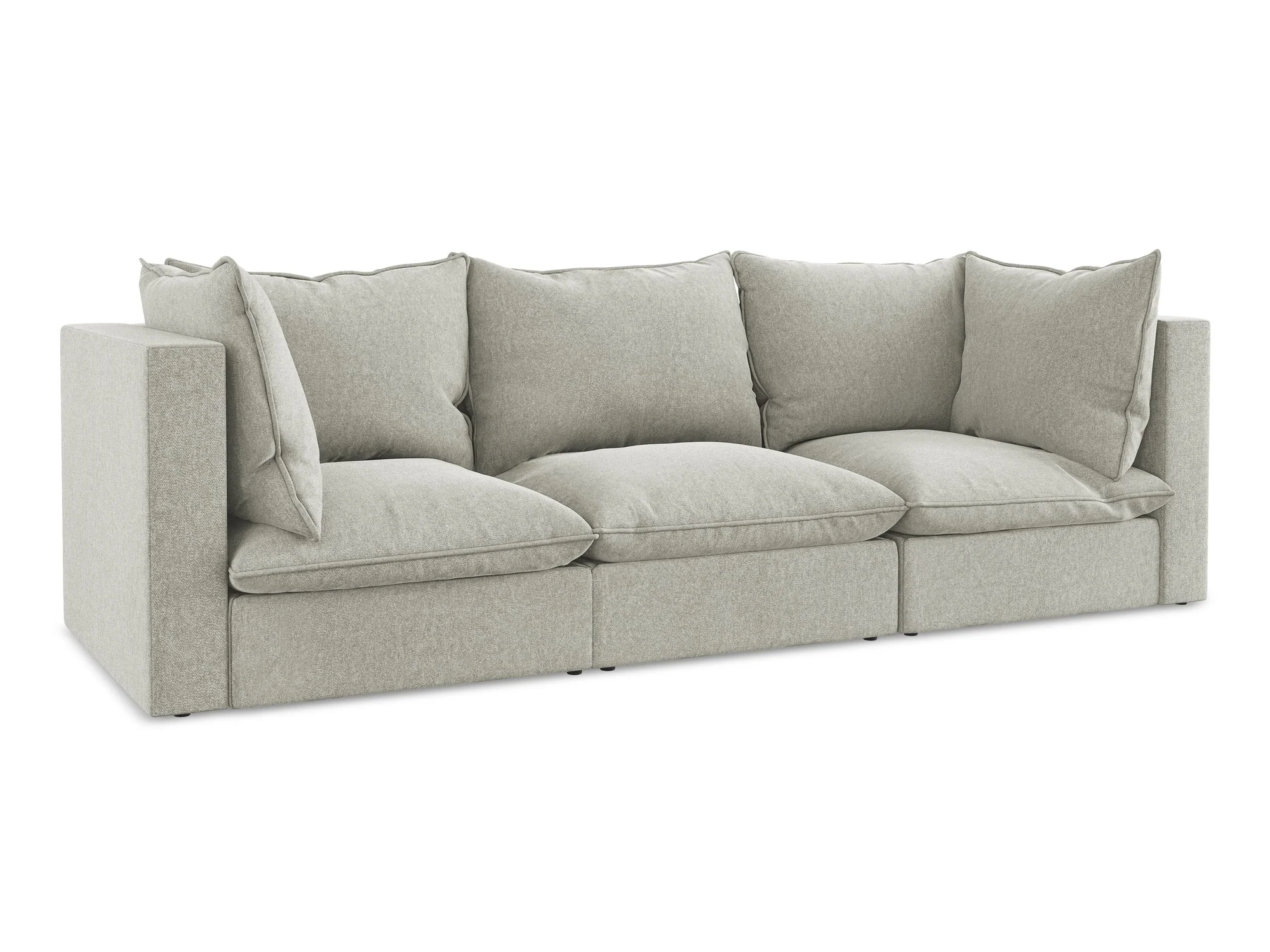 Sofa aksamitna 3-osobowa MANAO jasnoszary