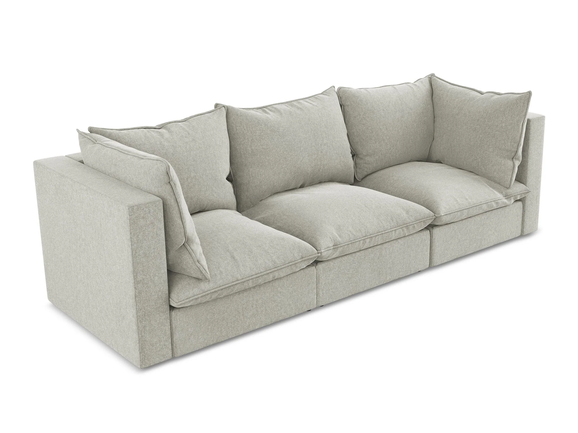 Sofa aksamitna 3-osobowa MANAO jasnoszary - Image 4
