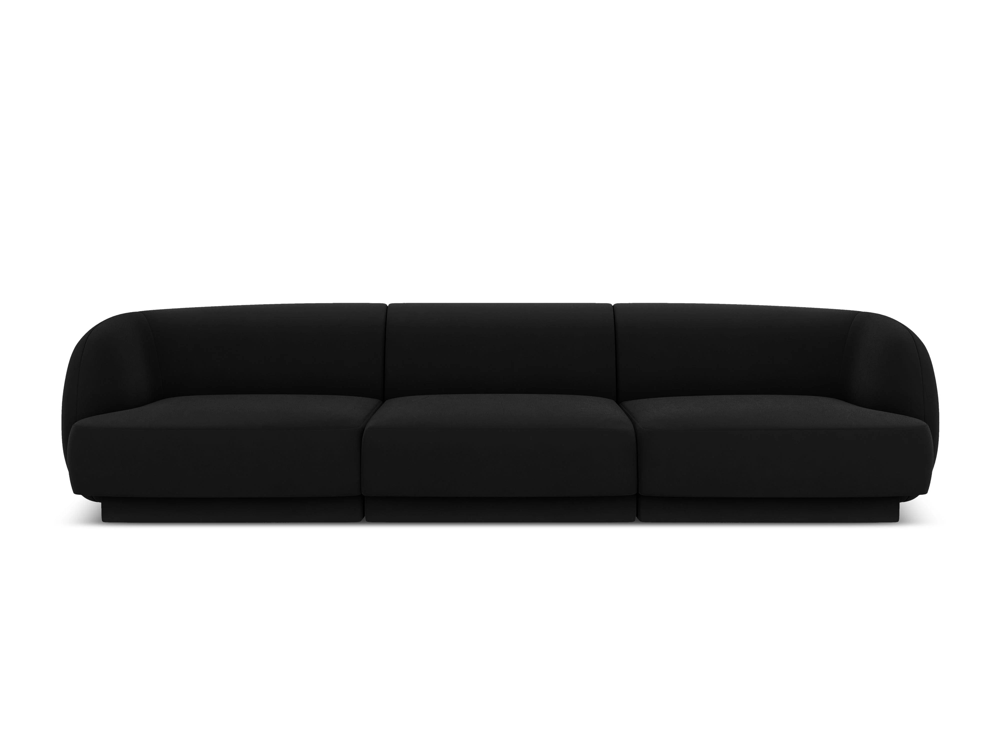 Sofa aksamitna 3-osobowa MILEY czarny - Image 3