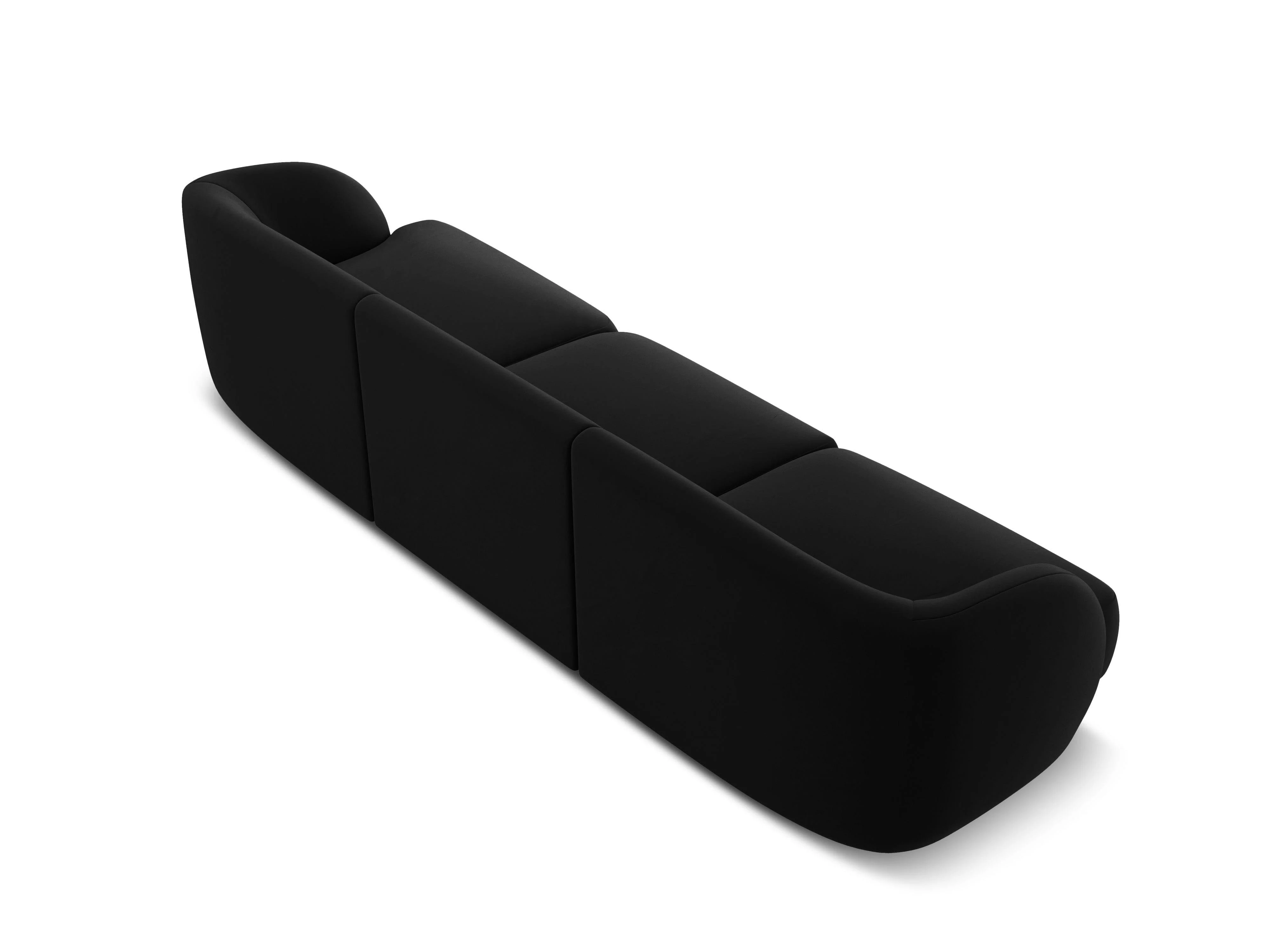 Sofa aksamitna 3-osobowa MILEY czarny - Image 4