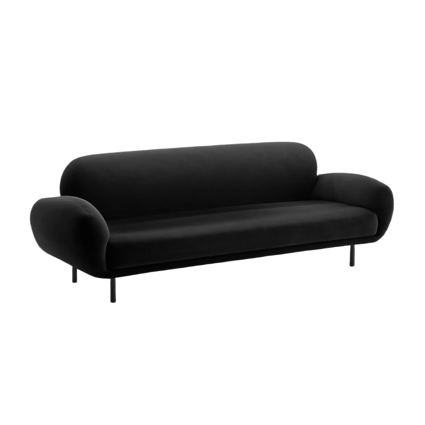 Sofa aksamitna 3-osobowa POPPY czarny