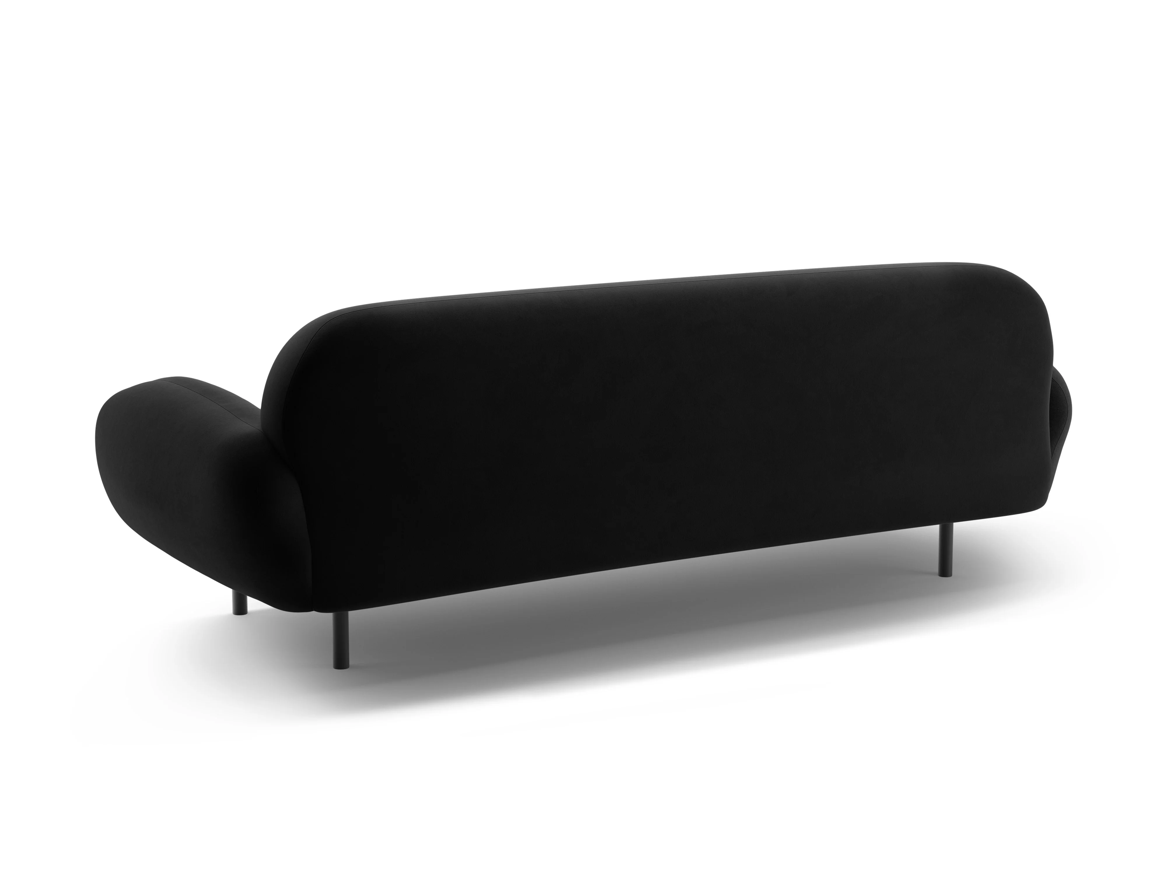 Sofa aksamitna 3-osobowa POPPY czarny - Image 4