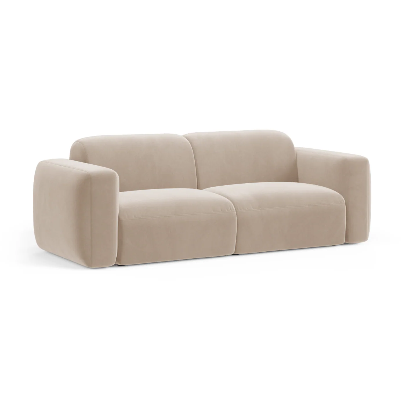 Sofa aksamitna 3-osobowa STRINO beżowy
