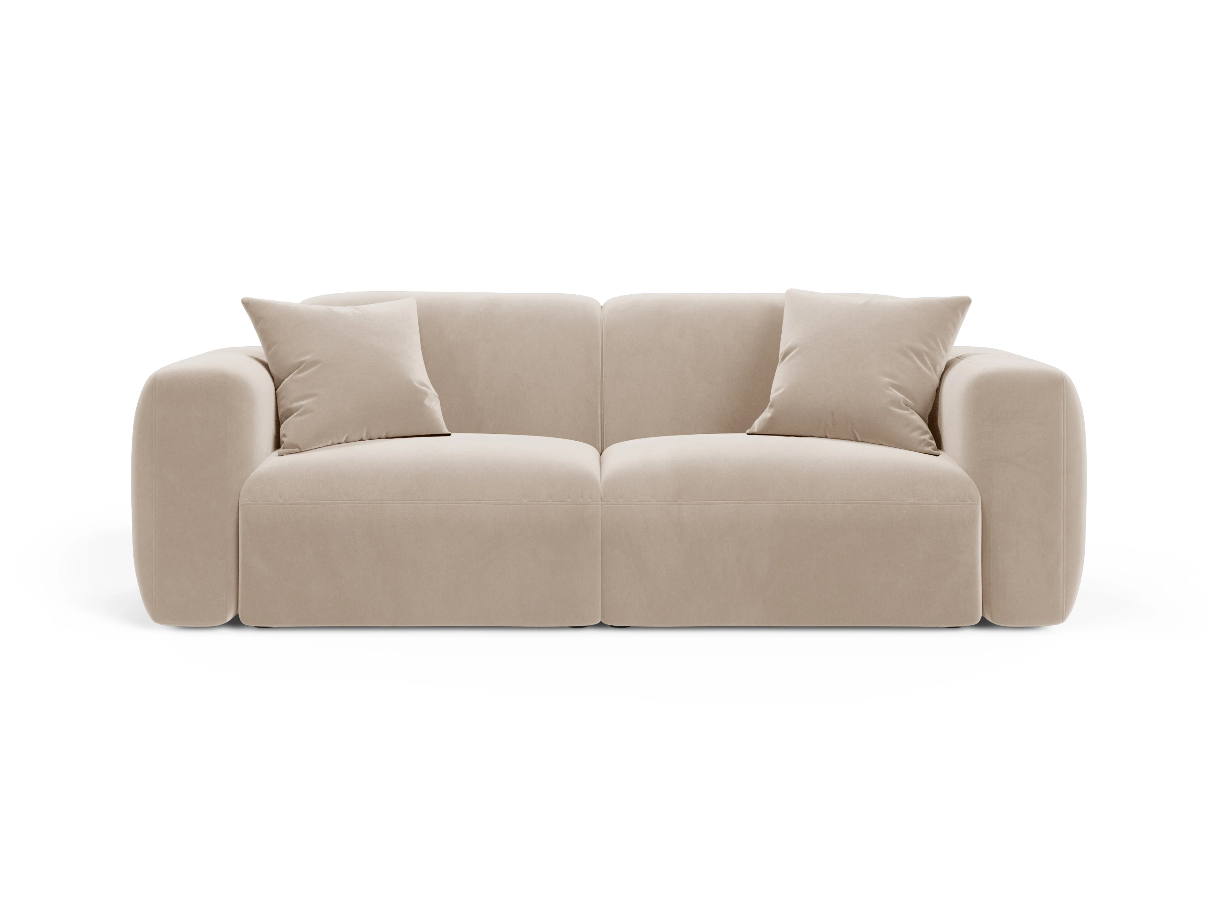 Sofa aksamitna 3-osobowa STRINO beżowy - Image 2